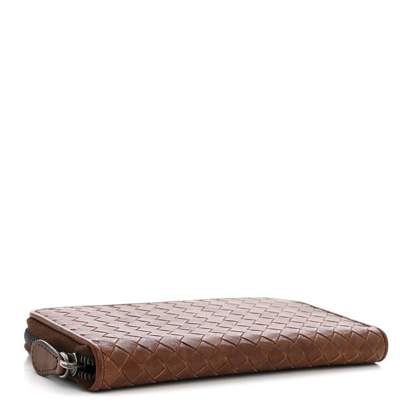 Nappa Intrecciato Zip Around Wallet Brown