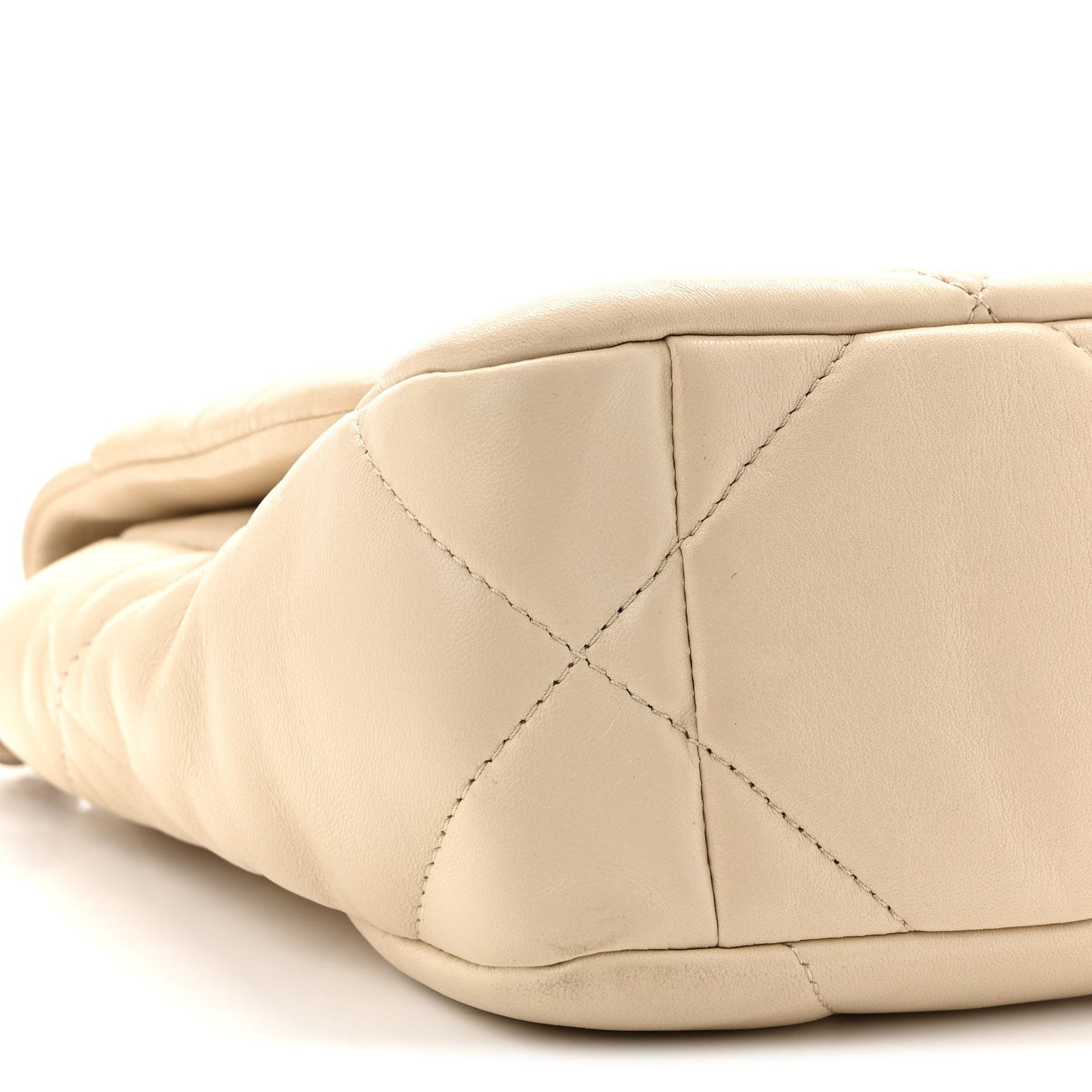 Lambskin Quilted Medium Chanel 19 Flap Light Beige