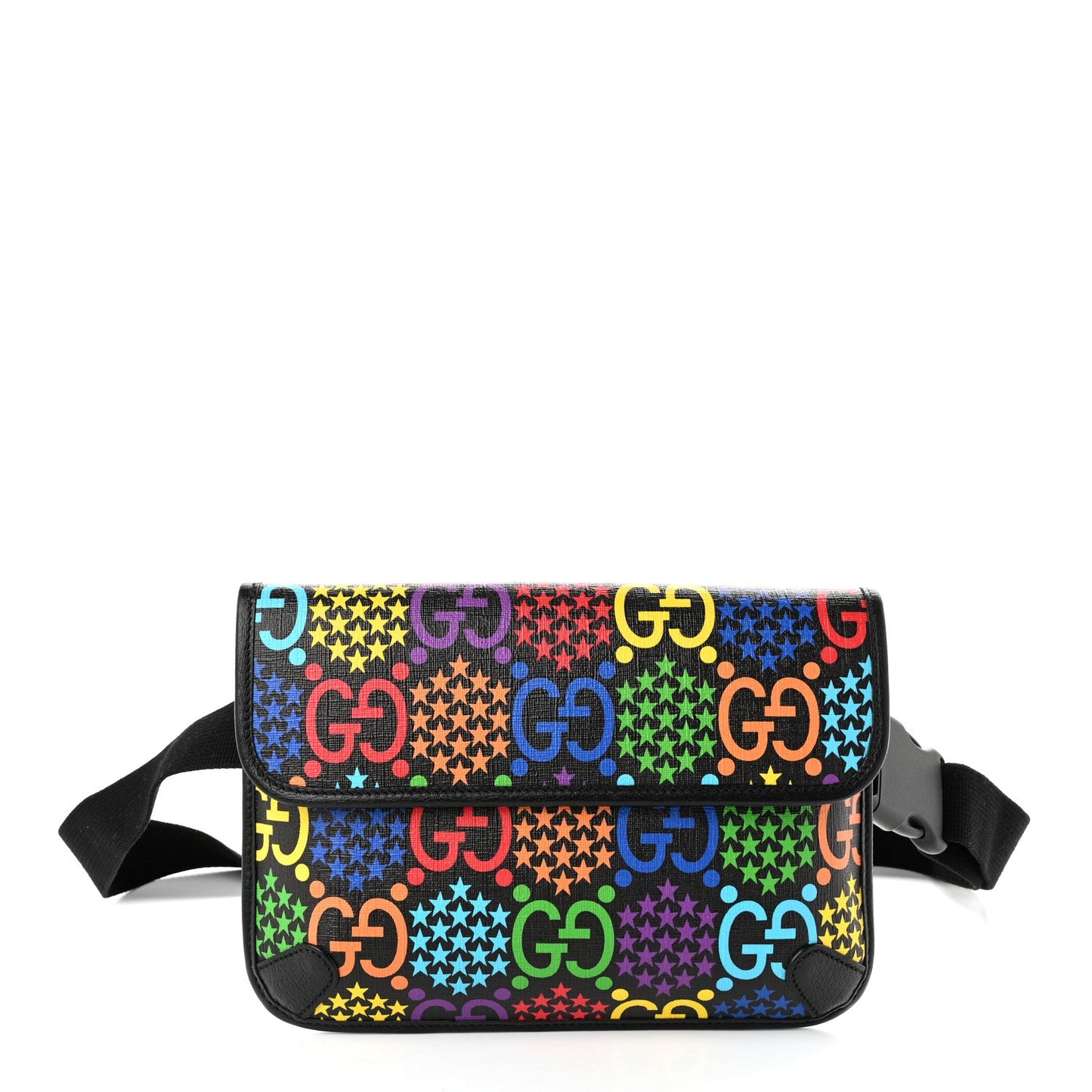 GG Supreme Monogram Psychedelic Slim Belt Bag Black