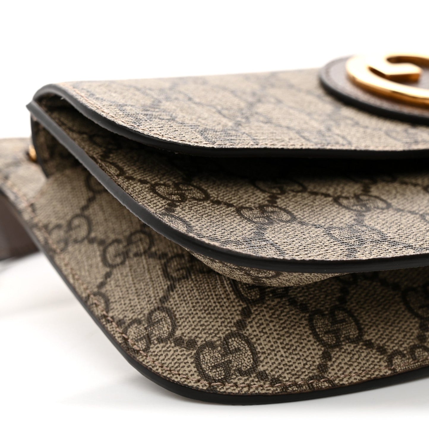 GG Supreme Monogram Textured Dollar Calfskin Blondie Belt Bag Beige Ebony New Acero