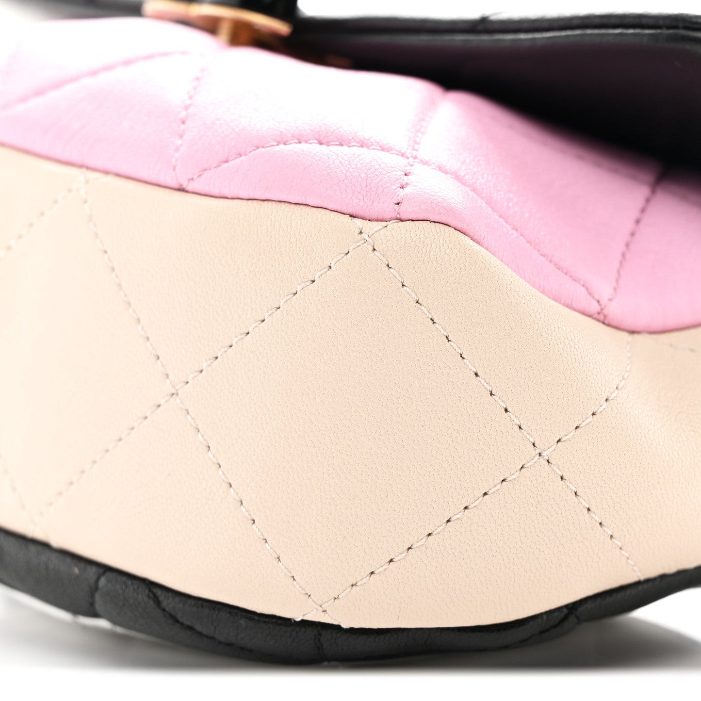 Lambskin Quilted Mini Lacquered Chain Flap Black Pink Beige Silver