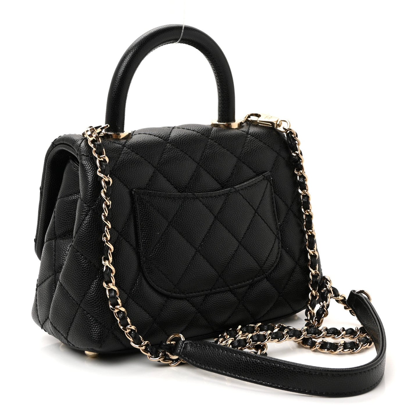 Caviar Quilted Extra Mini Coco Handle Flap Black