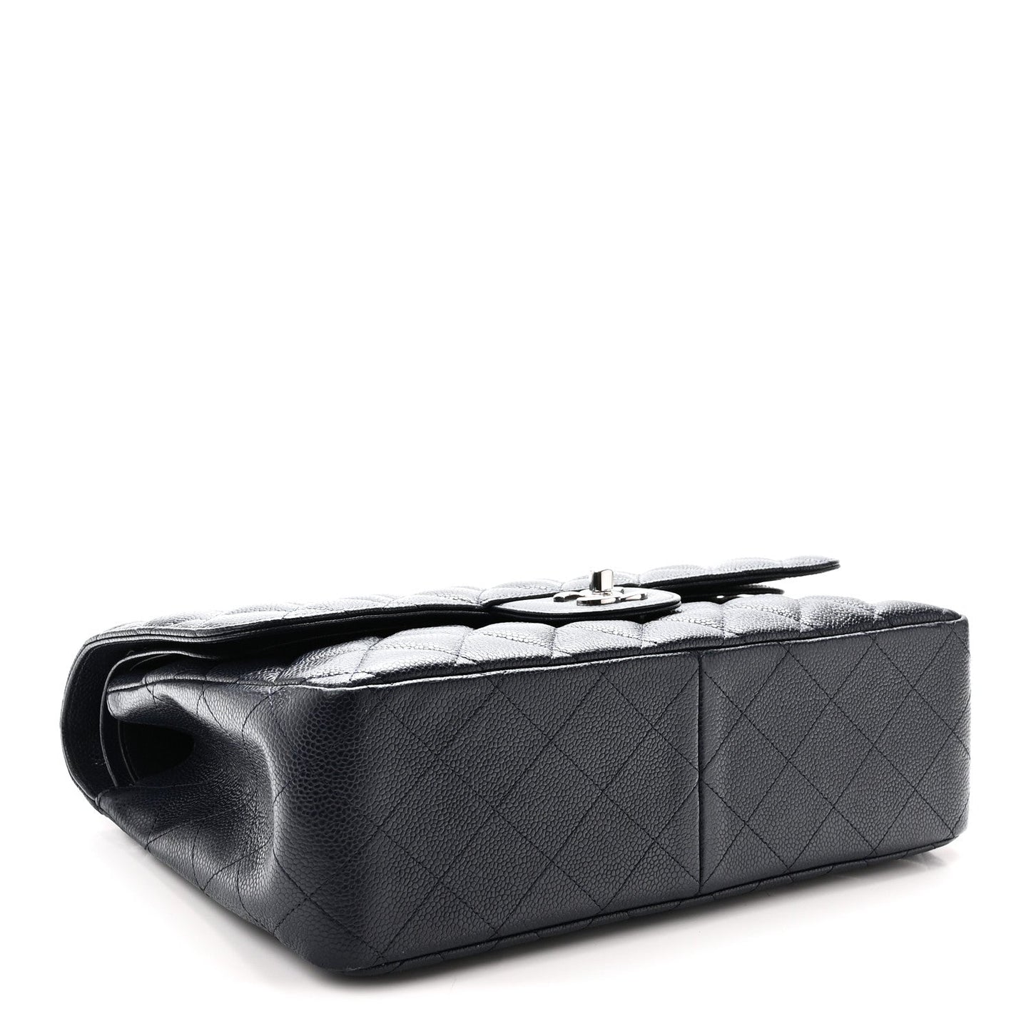 Caviar Quilted Jumbo Double Flap Navy Blue Navy Blue
