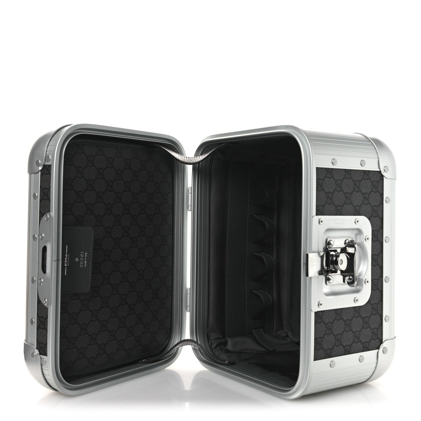 GG Supreme Monogram Aluminum Porter Beauty Case Silver