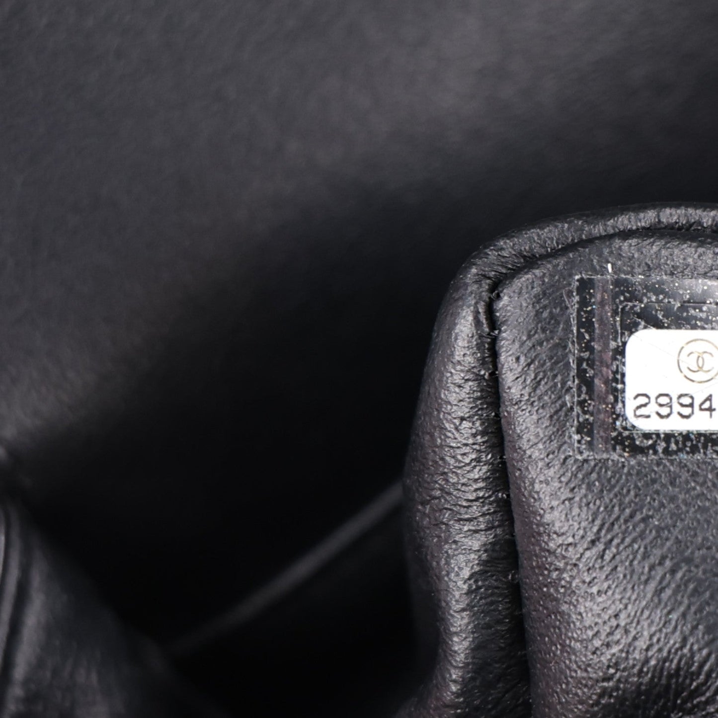 Shiny Crumpled Calfskin Quilted Medium Double Flap So Black