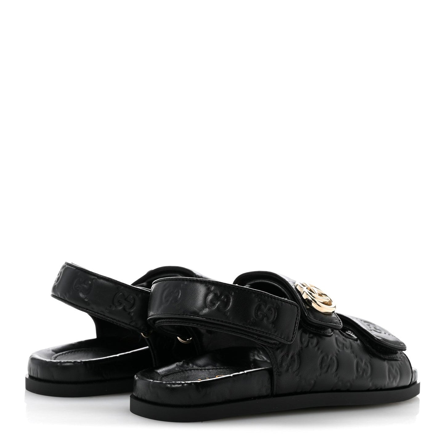 Guccissima GG Embossed Womens Sandals 36.5 Black