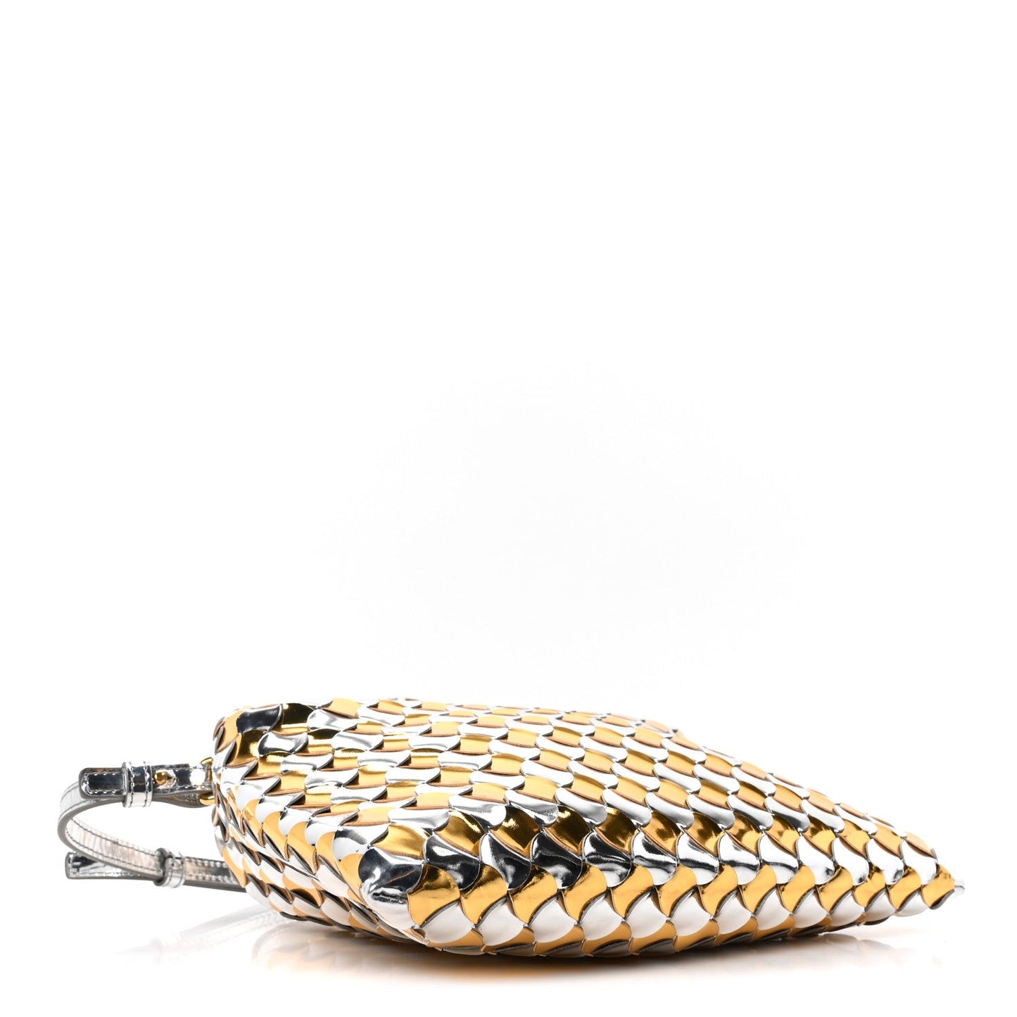 Metallic Lambskin Intrecciato Mini Hop Silver Gold