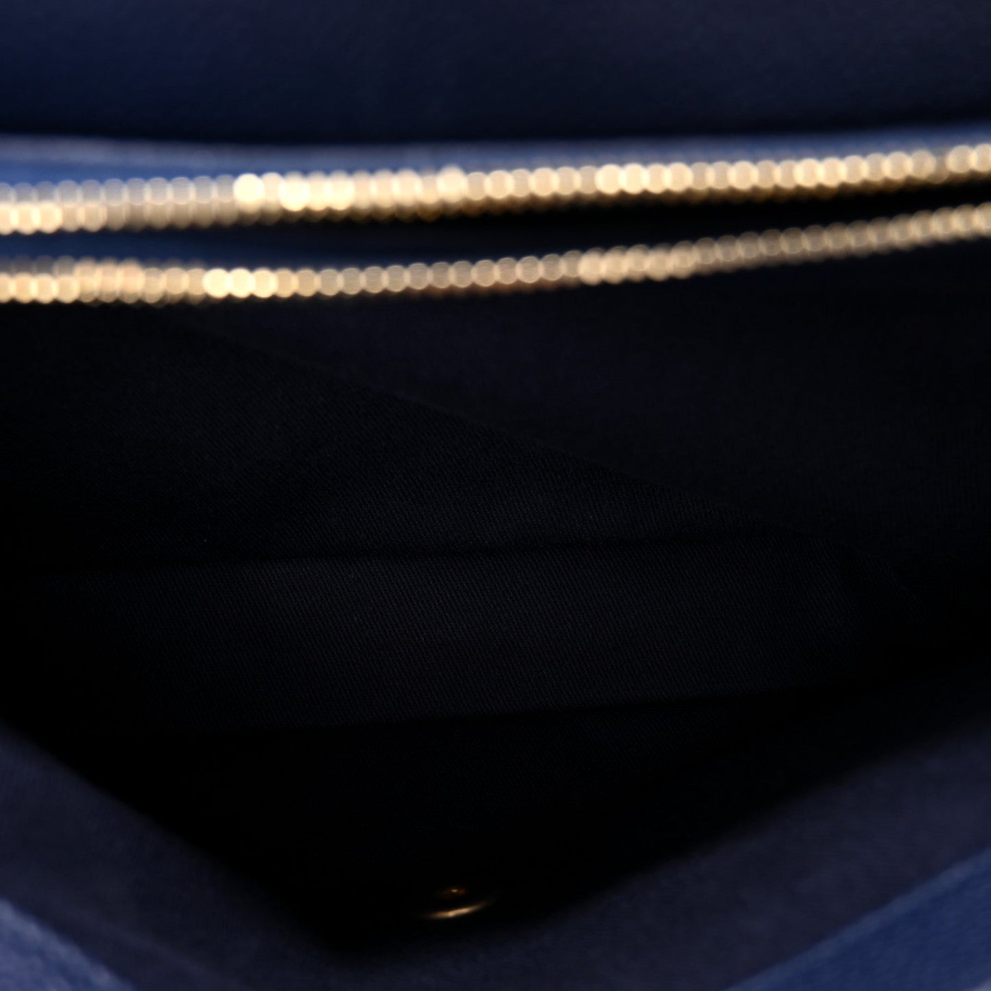 Caviar Diamond Stitched Top Handle Flap Navy