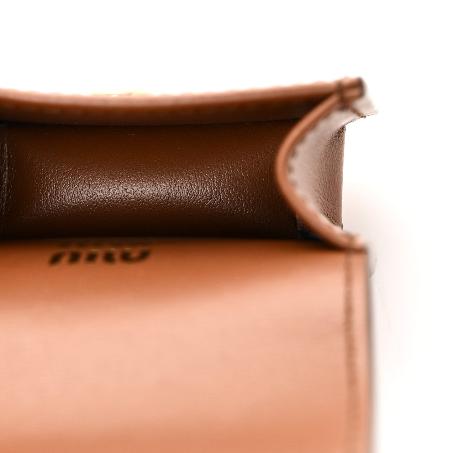 Nappa Flap Pouch Bag Charm Cognac Orange