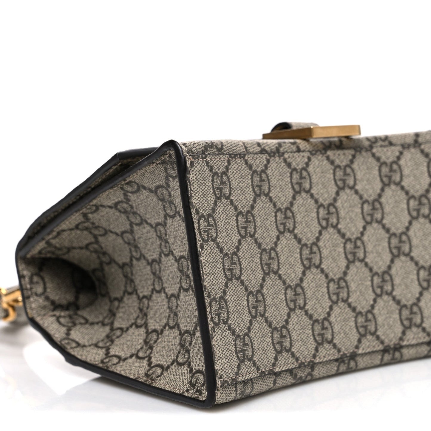 X GUCCI GG Supreme Monogram Small Hourglass Top Handle Bag Beige Ebony
