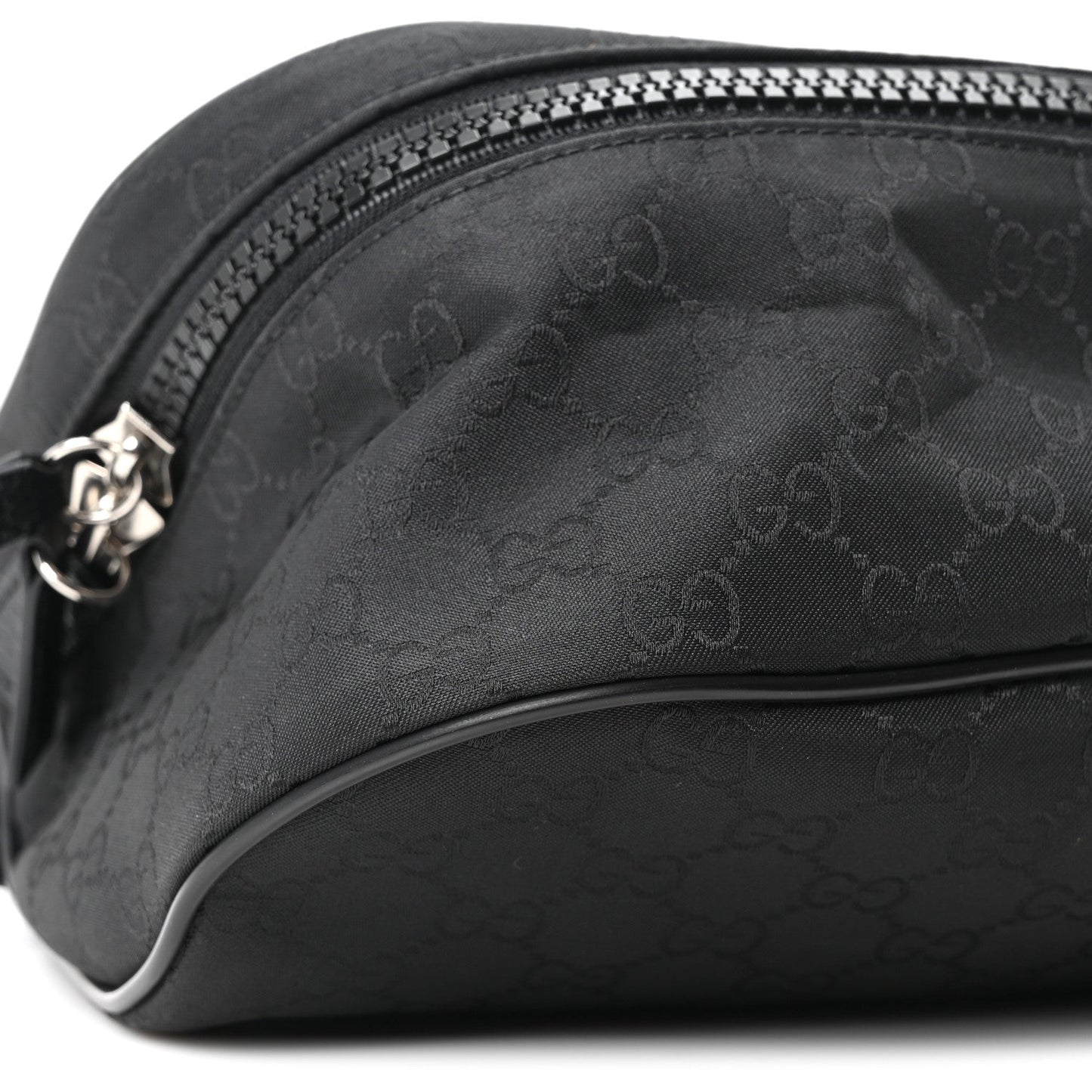 Nylon Monogram Fanny Pack Belt Bag Black