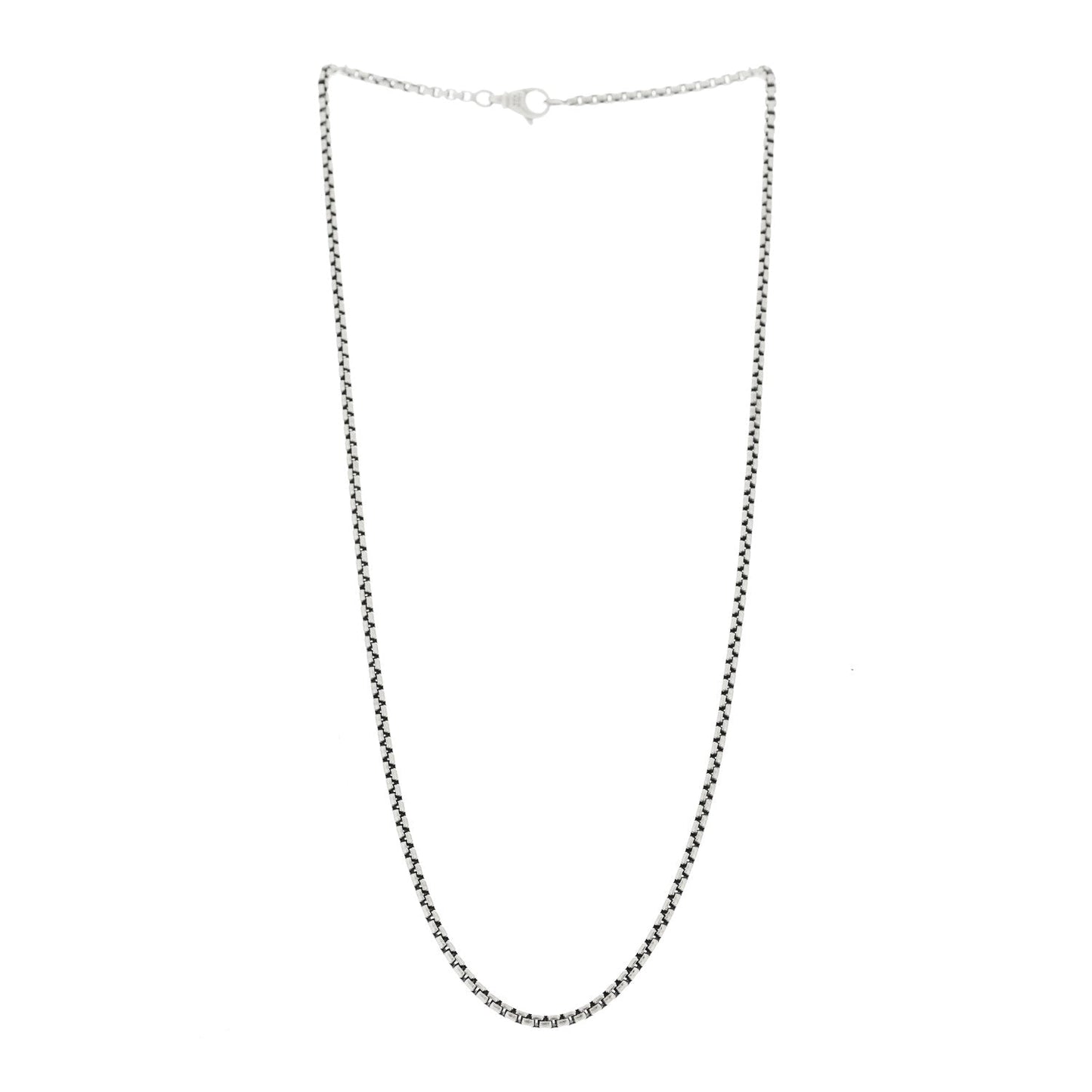 Sterling Silver 2.7mm Box Chain Necklace 20"