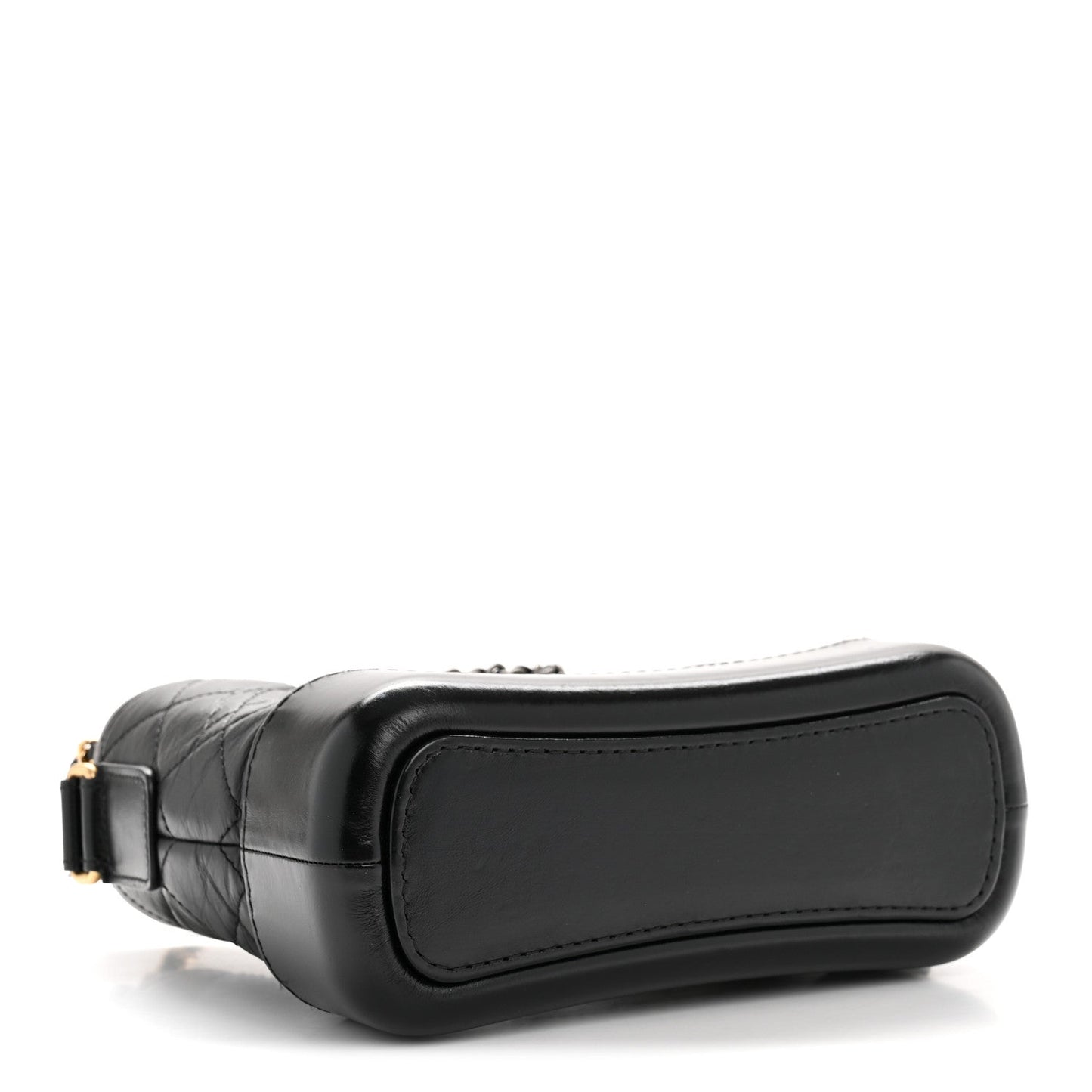 Aged Calfskin Quilted Small Gabrielle Hobo Black