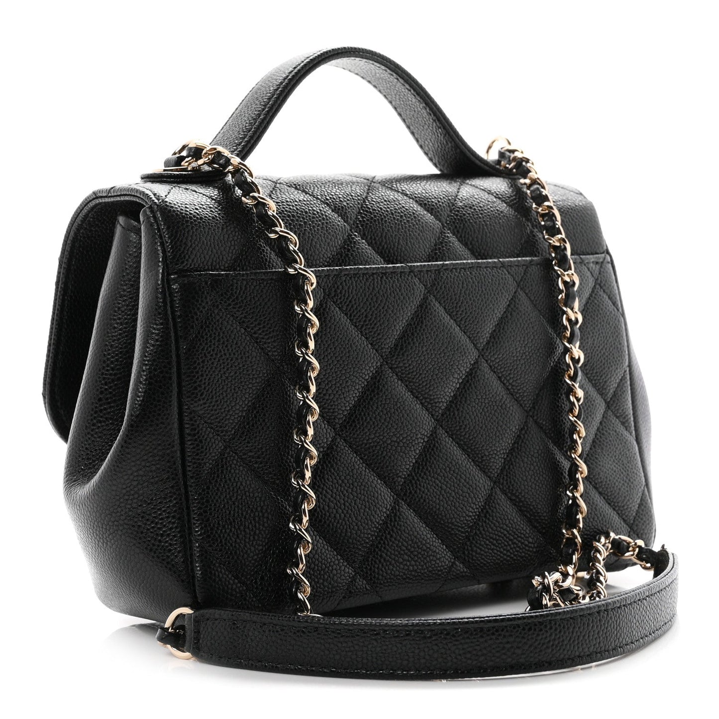 Caviar Quilted Small Business Affinity Flap Black