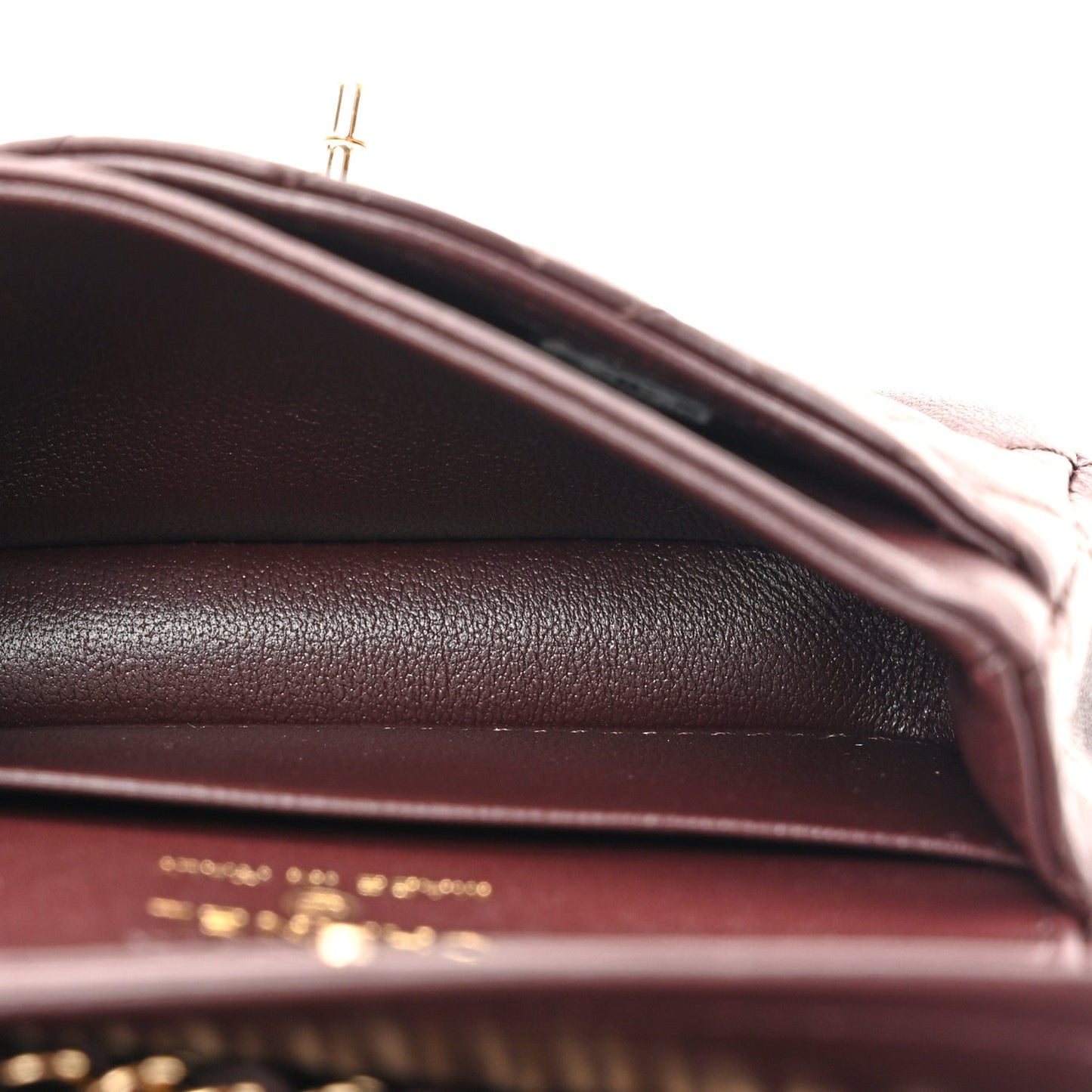 Lambskin Quilted Mini Flap Bag Charm With Hook Dark Brown