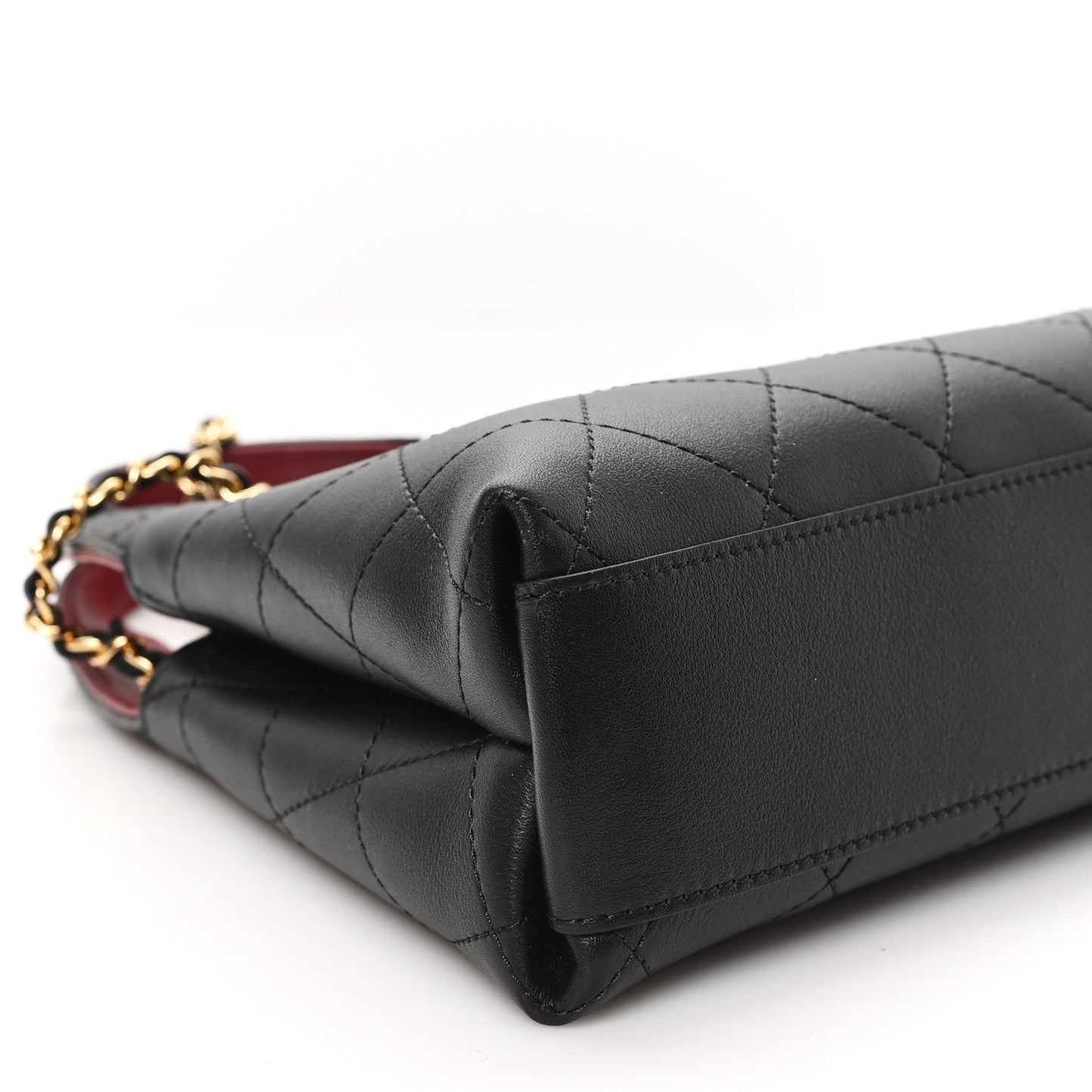 Calfskin Chic Lady Small Shopping Tote Black