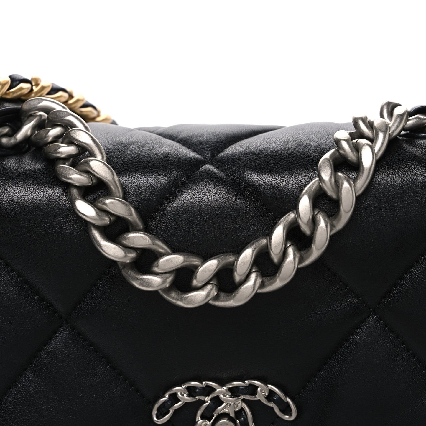 Lambskin Quilted Medium Chanel 19 Flap Black
