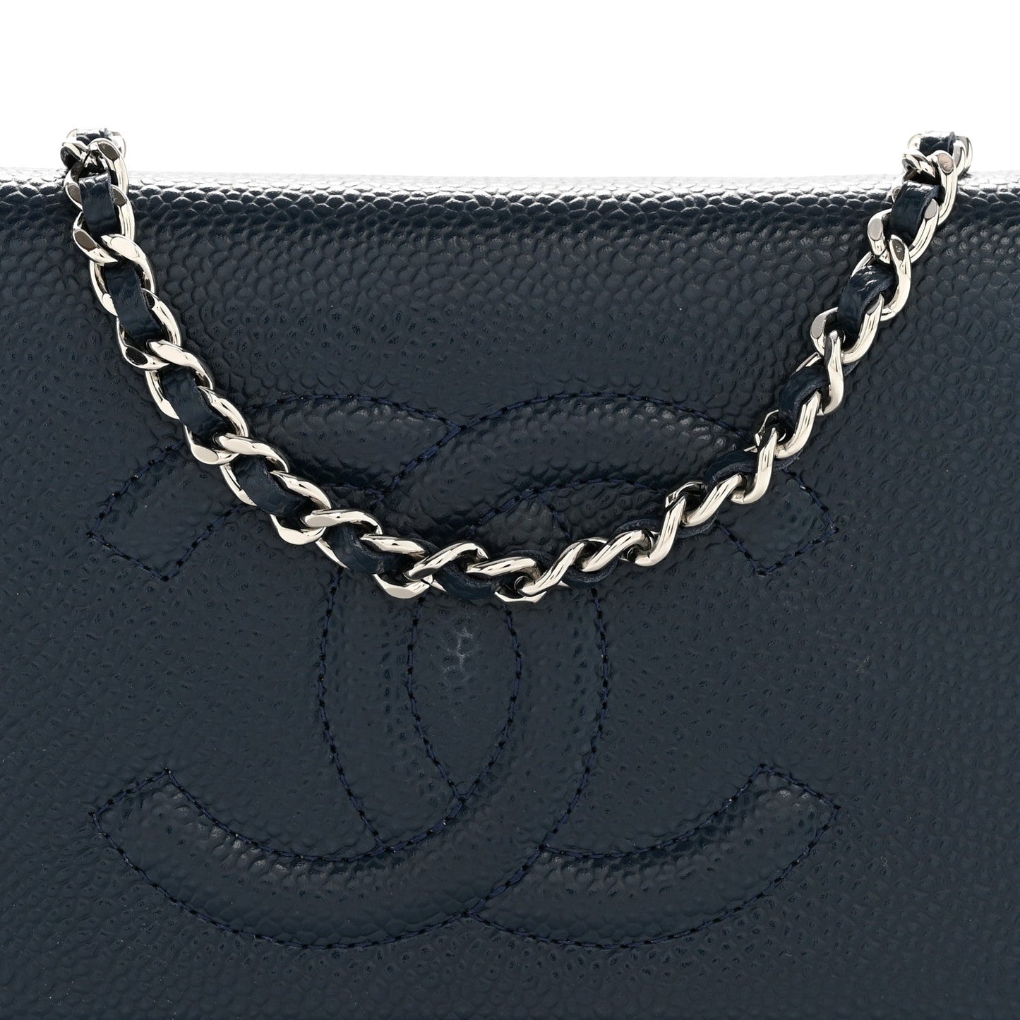 Caviar Timeless CC Wallet on Chain WOC Navy Blue