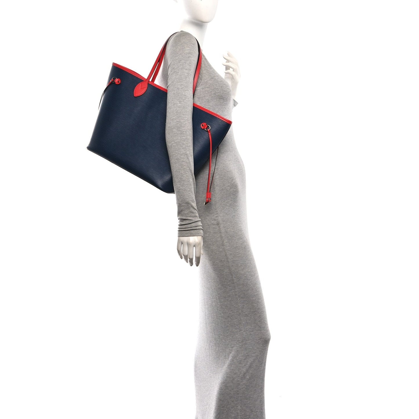 Epi Neverfull MM Indigo Coquelicot
