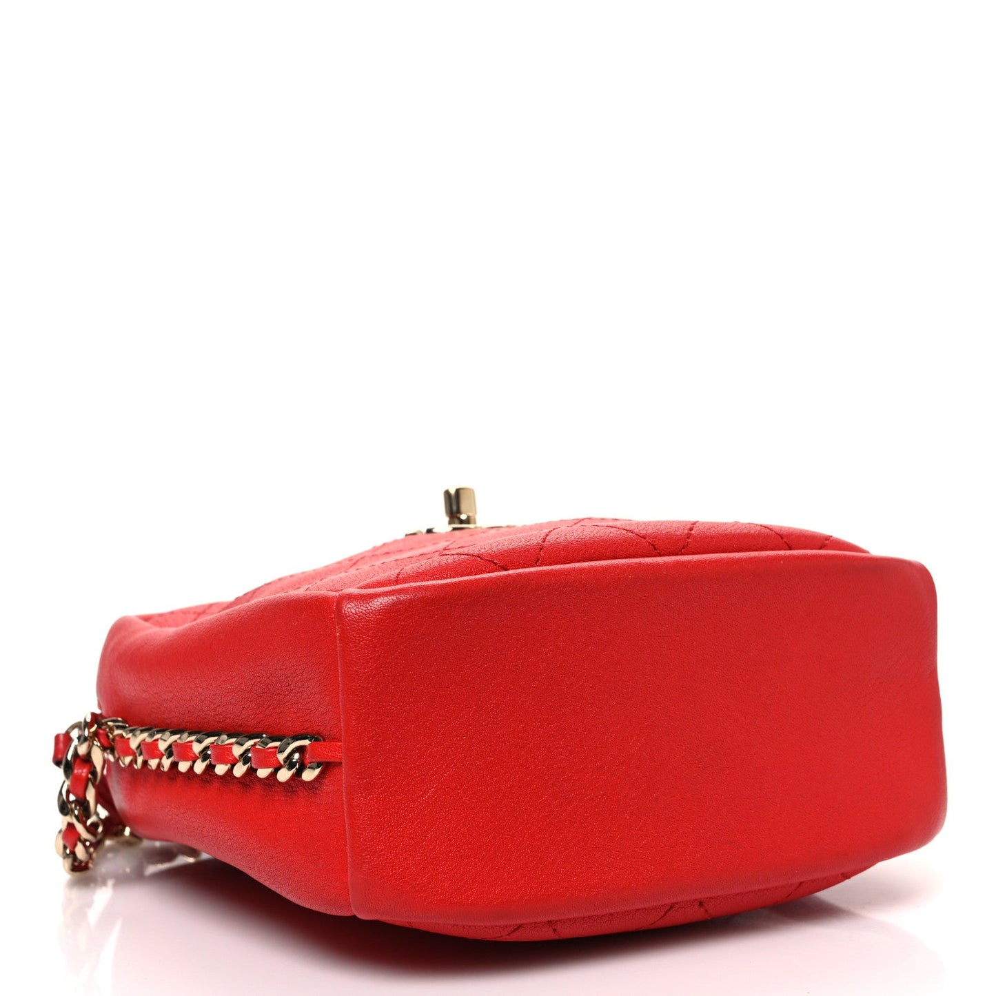 Goatskin Stitched Casual Trip North South Camera Case Red
