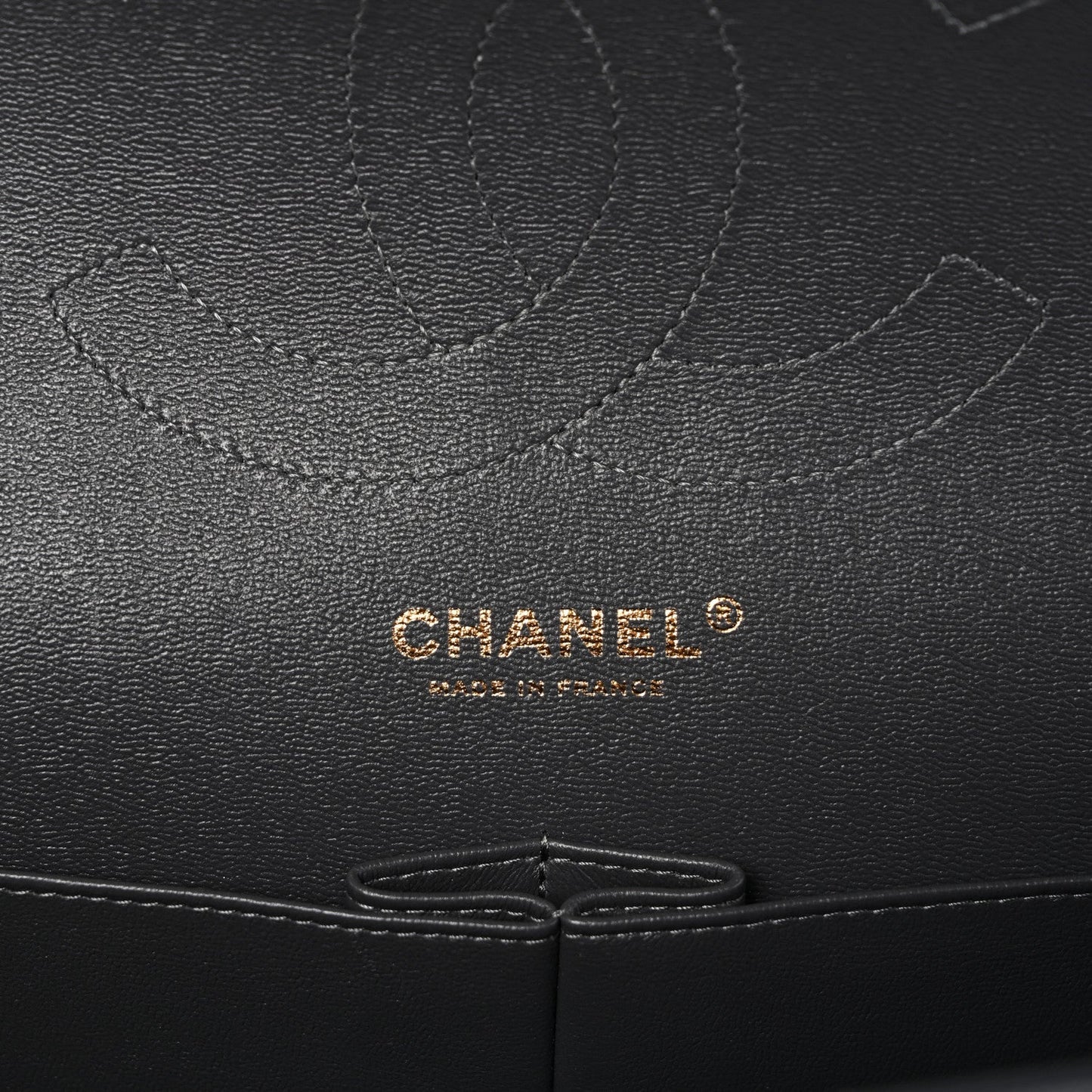 Caviar Quilted Jumbo Double Flap Dark Grey