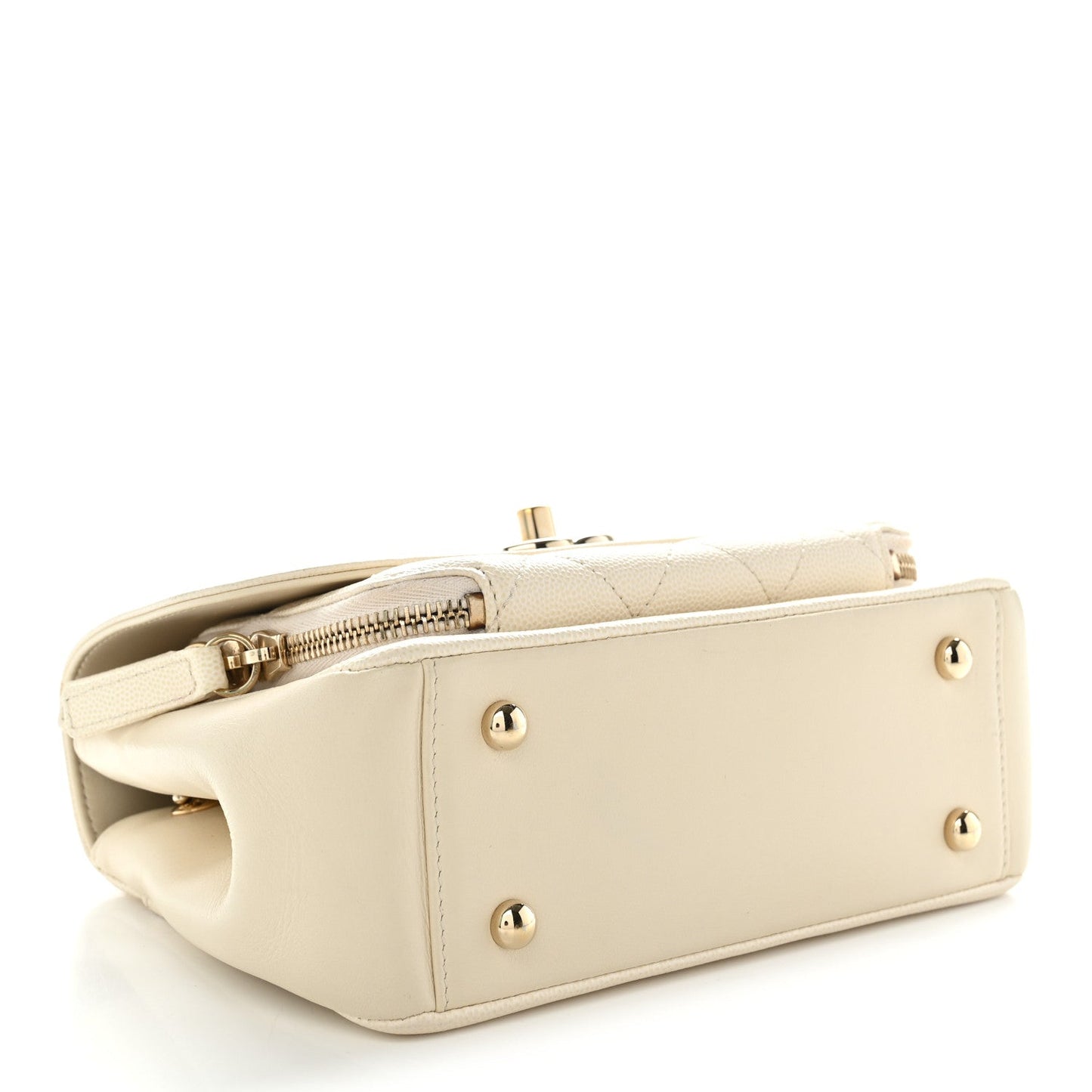 Caviar Quilted Small Business Affinity Flap White