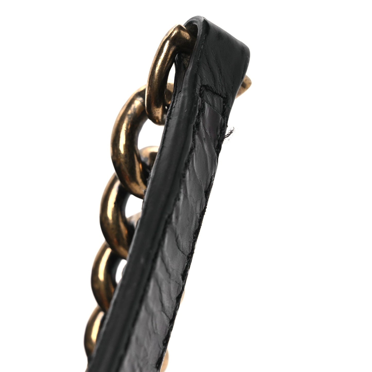 Glazed Calfskin Quilted Rita Top Handle Flap Black