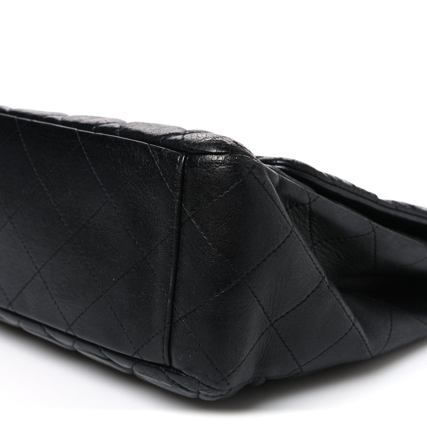 Lambskin Quilted Maxi Double Flap Black