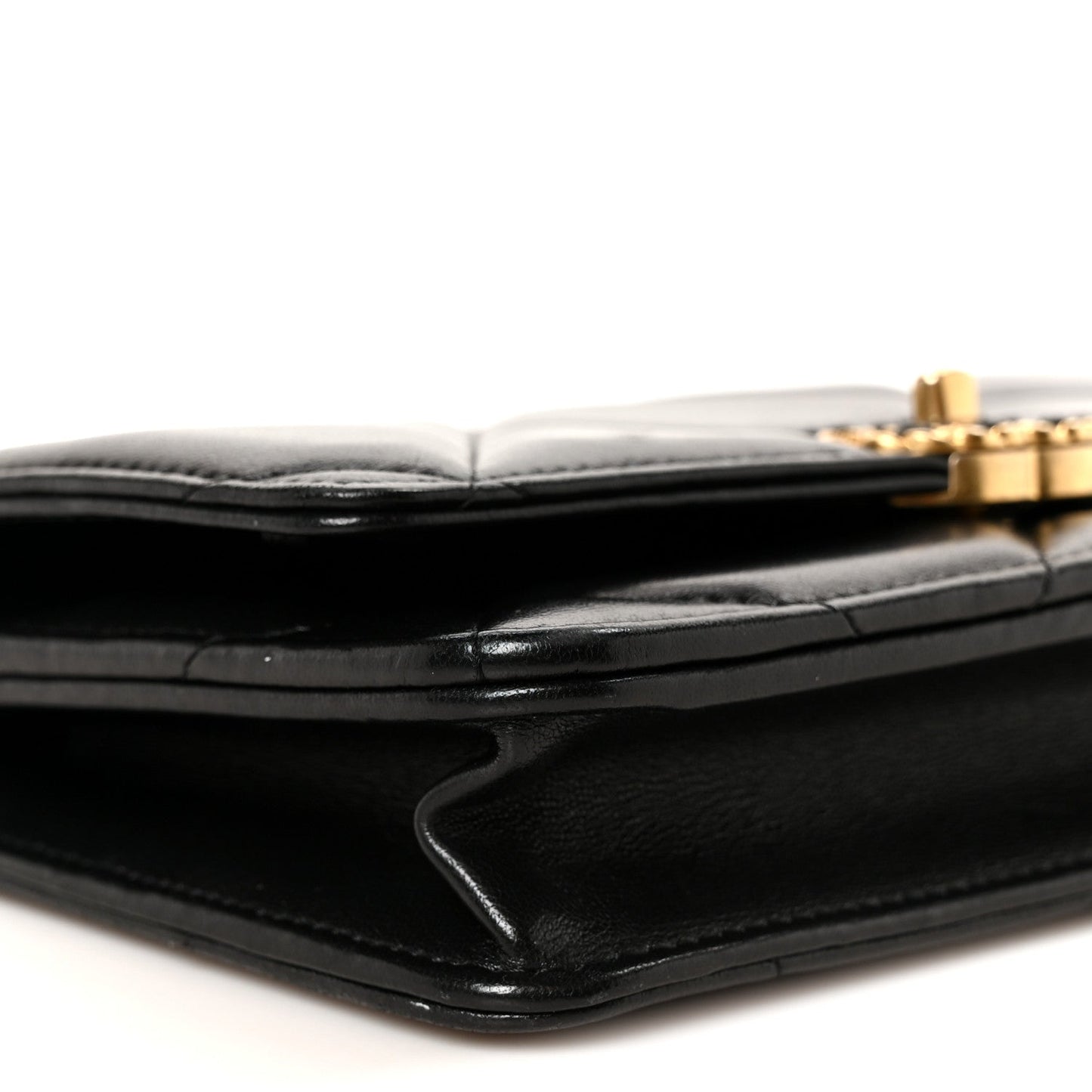 Lambskin Quilted Chanel 19 Wallet On Chain WOC Black