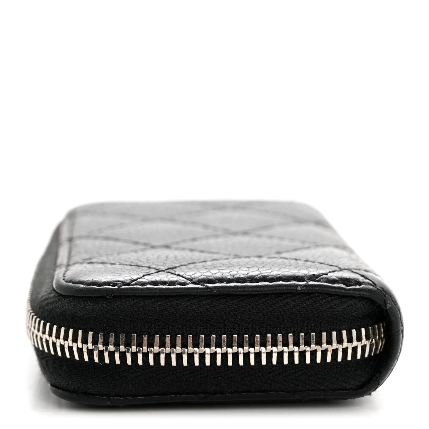 Caviar Quilted Zip Coin Purse Black Black