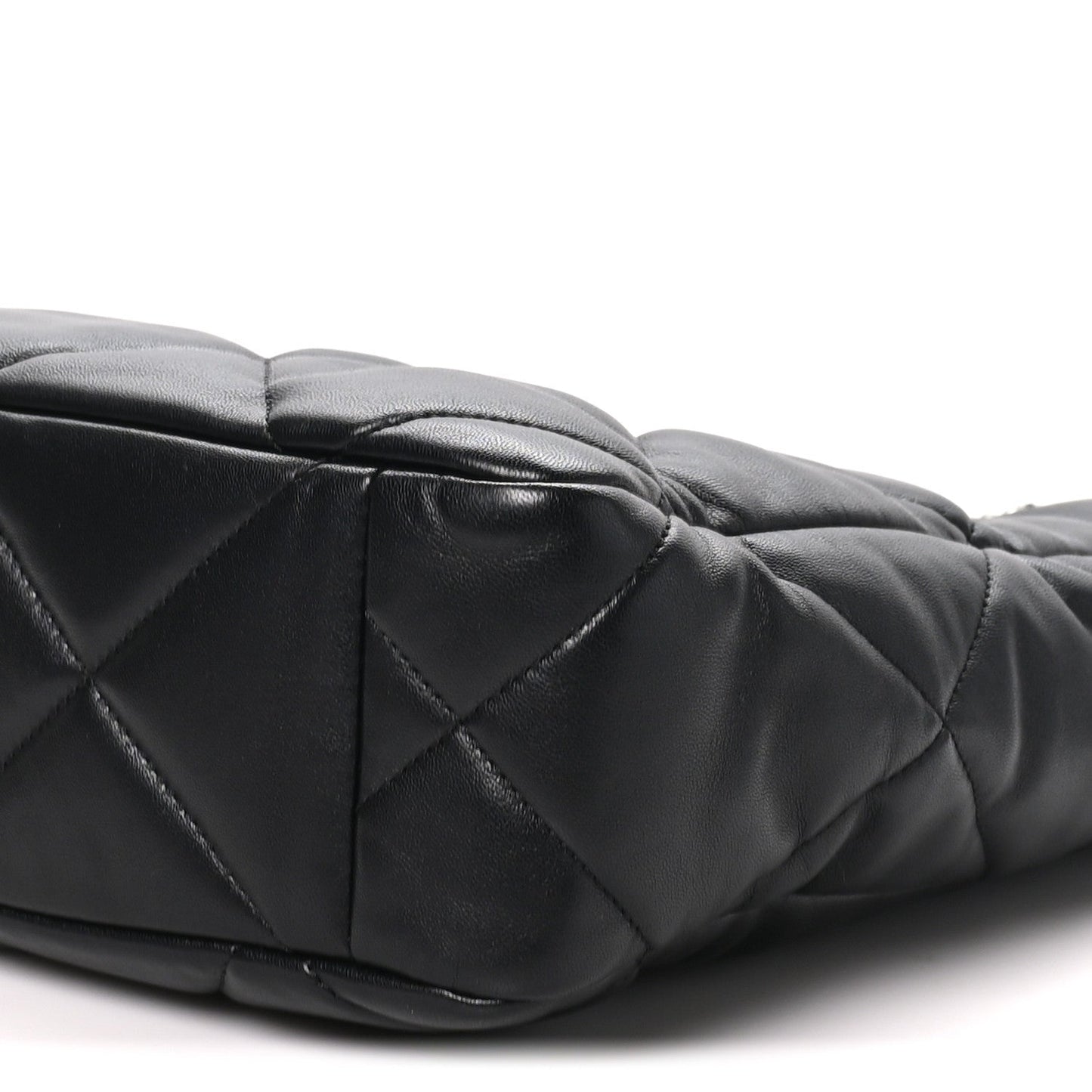 Lambskin Quilted Chanel 19 Shopping Bag Black