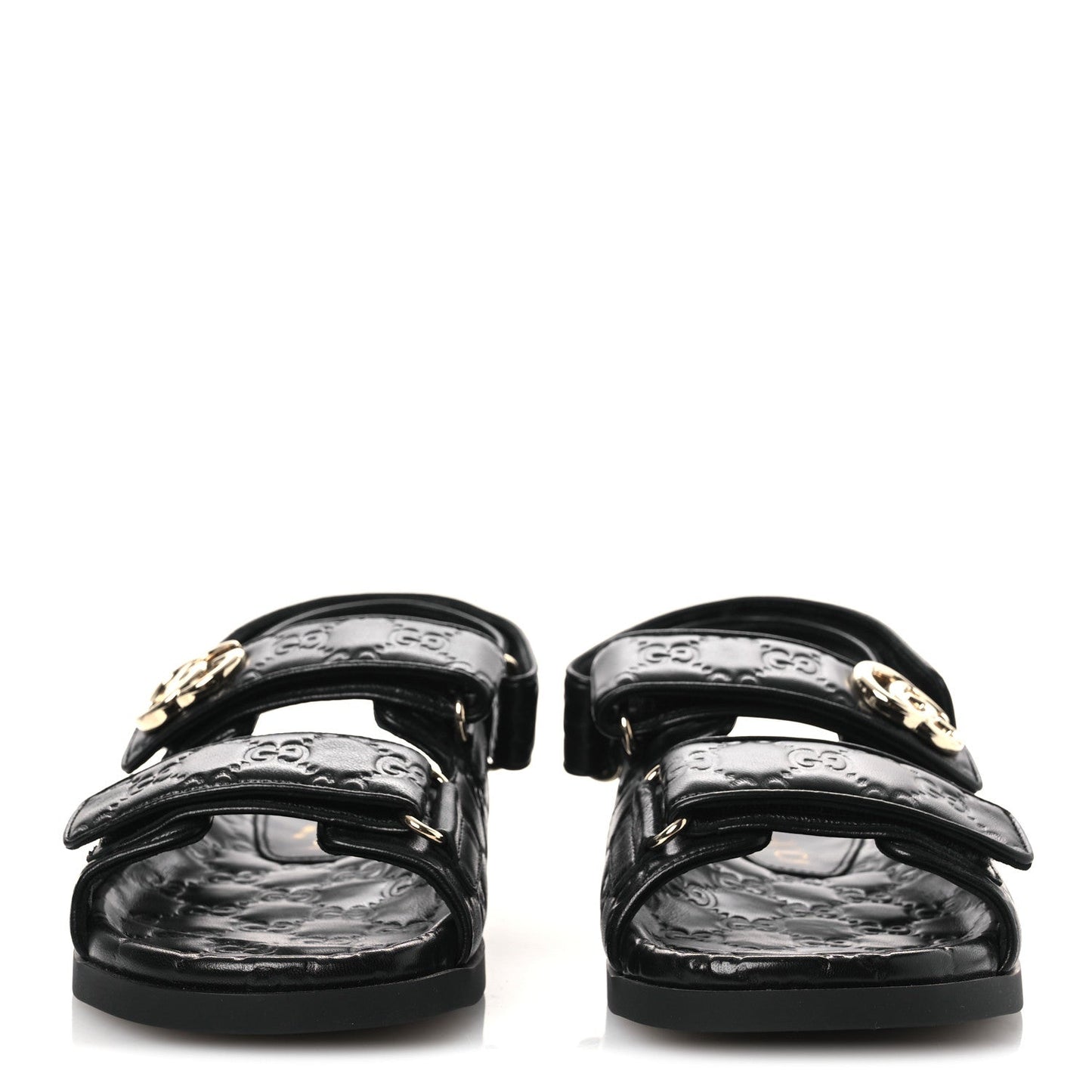 Guccissima GG Embossed Womens Sandals 37 Black