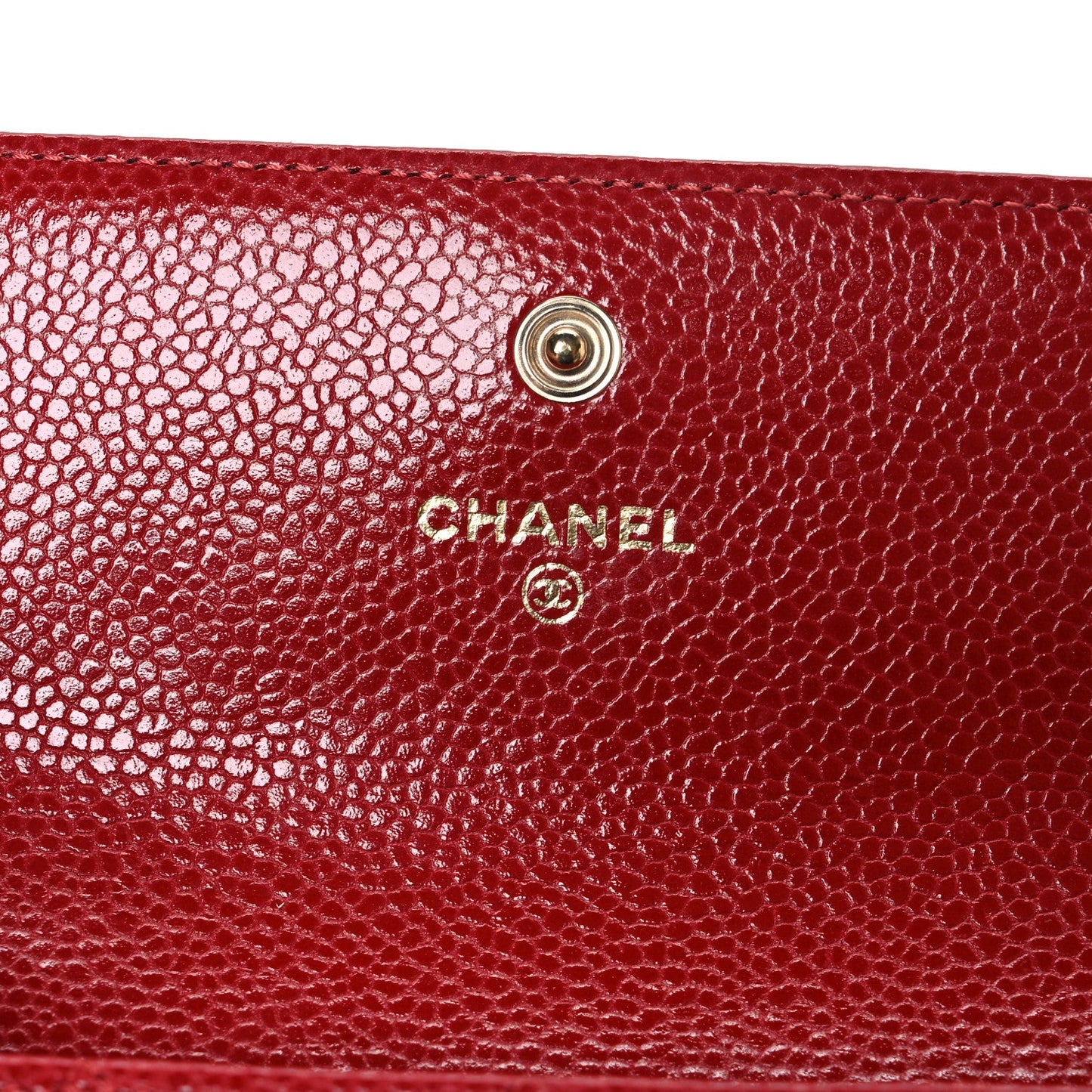Caviar Quilted Large Boy Gusset Flap Wallet Red