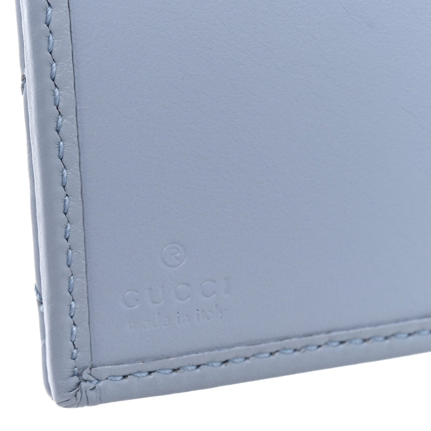 Lambskin Matelasse GG Marmont Zip Key Pouch Light Blue