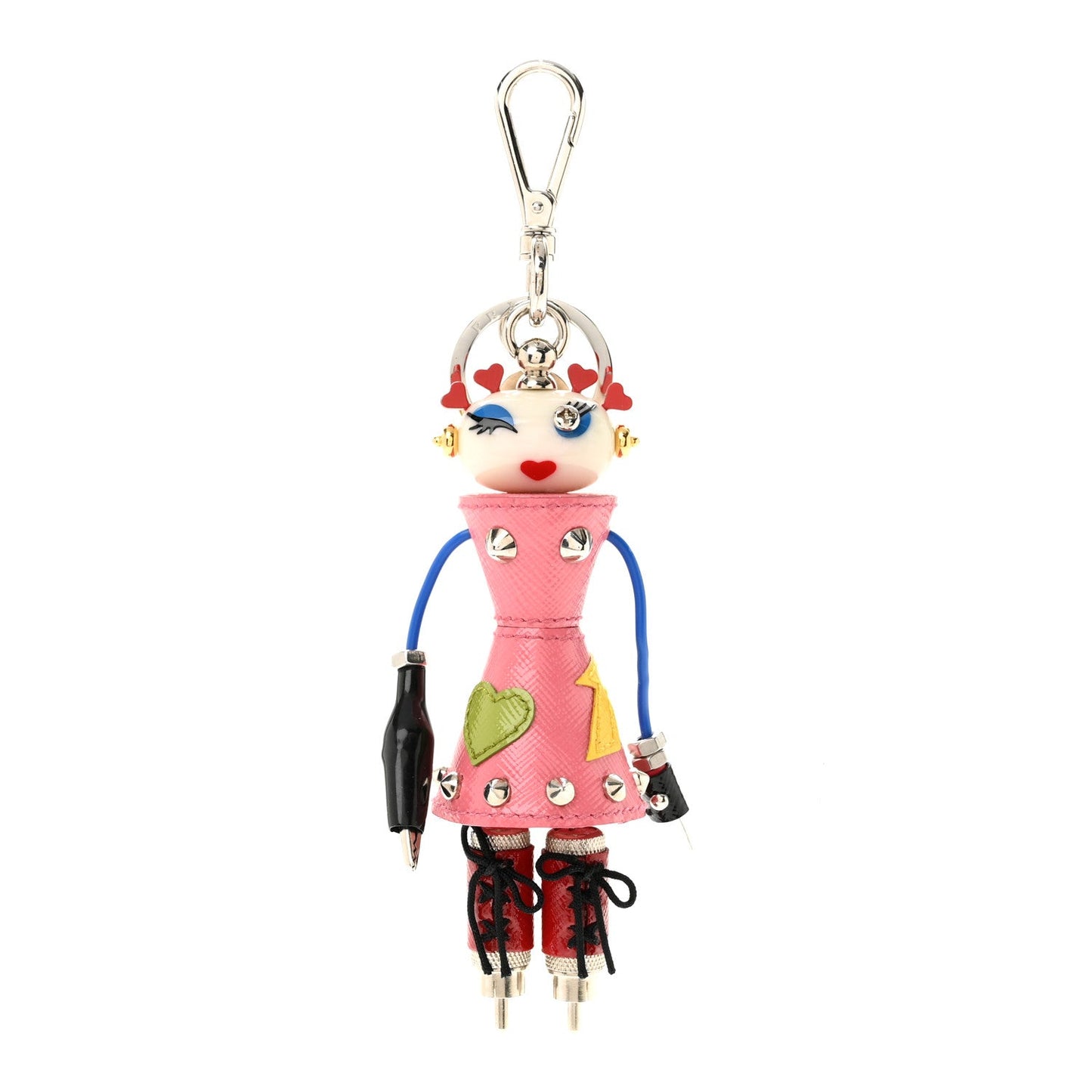 Saffiano Giulietta Robot Trick Keychain Begonia
