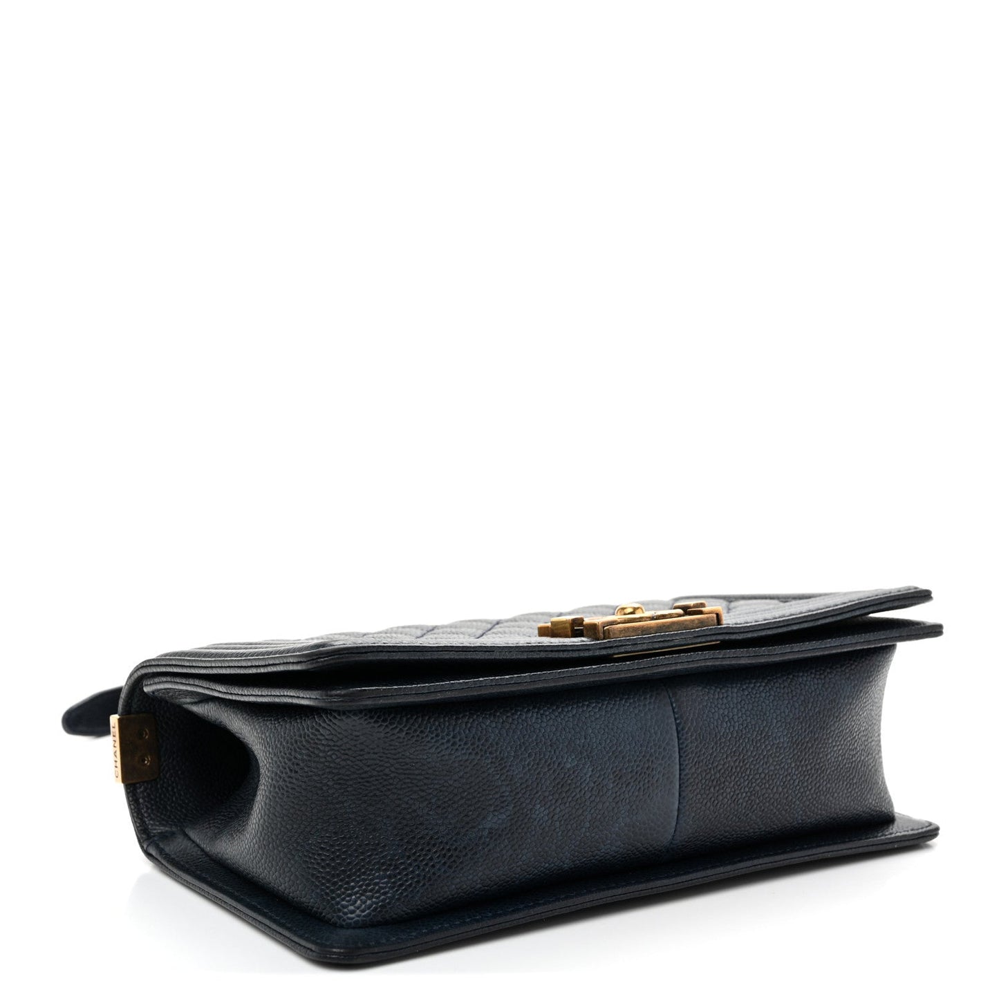 Caviar Quilted Medium Boy Flap Navy