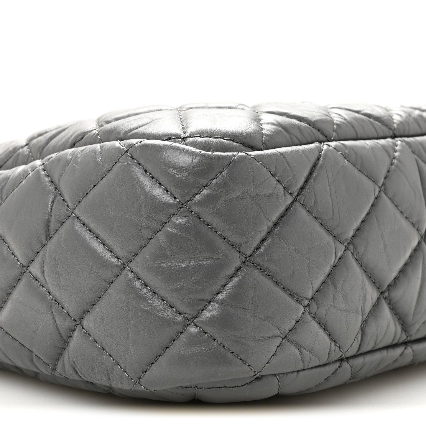 Aged Calfskin Quilted Large Reissue Camera Case Grey