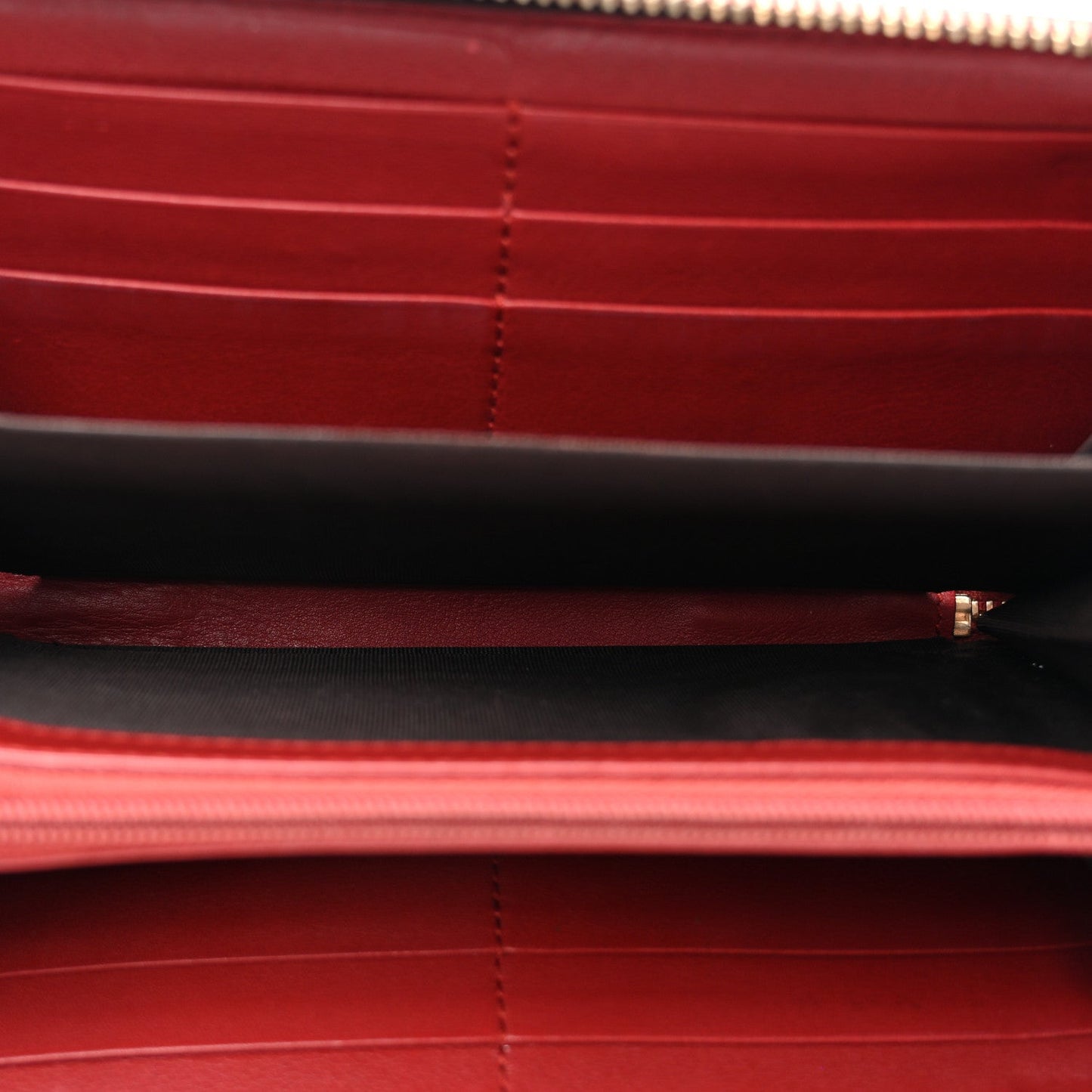 Patent Microguccissima Zip Around Wallet Rose Bed