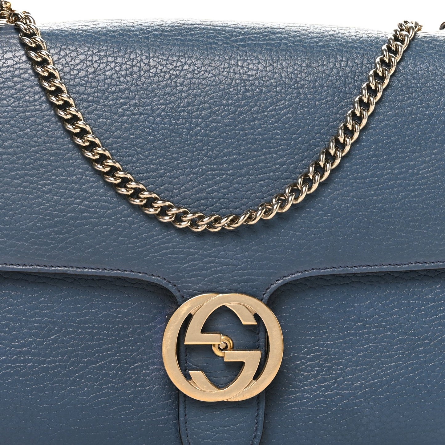 Dollar Calfskin Small Interlocking G Shoulder Bag Caspian