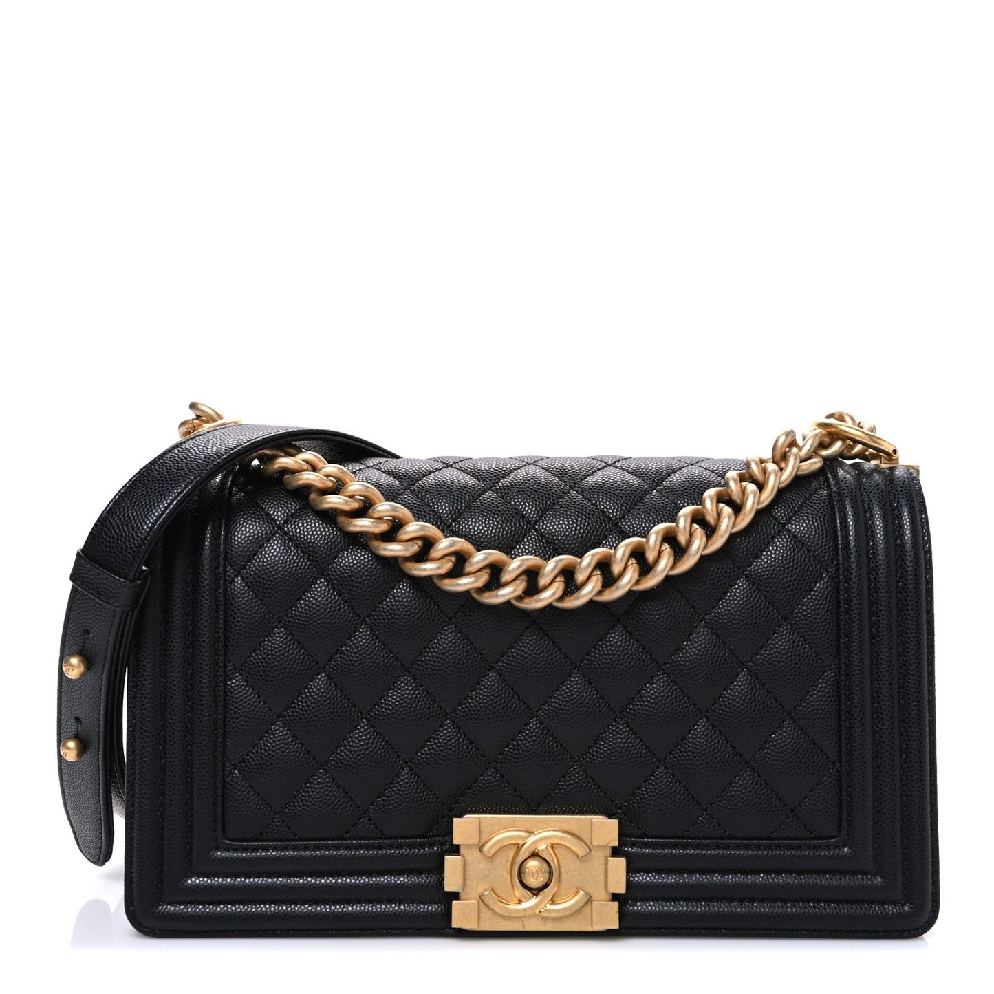Caviar Quilted Medium Boy Flap Black