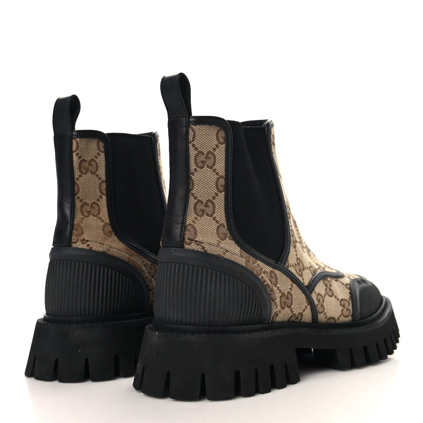 GG Supreme Monogram Ankle Booties 39 Beige Ebony Black