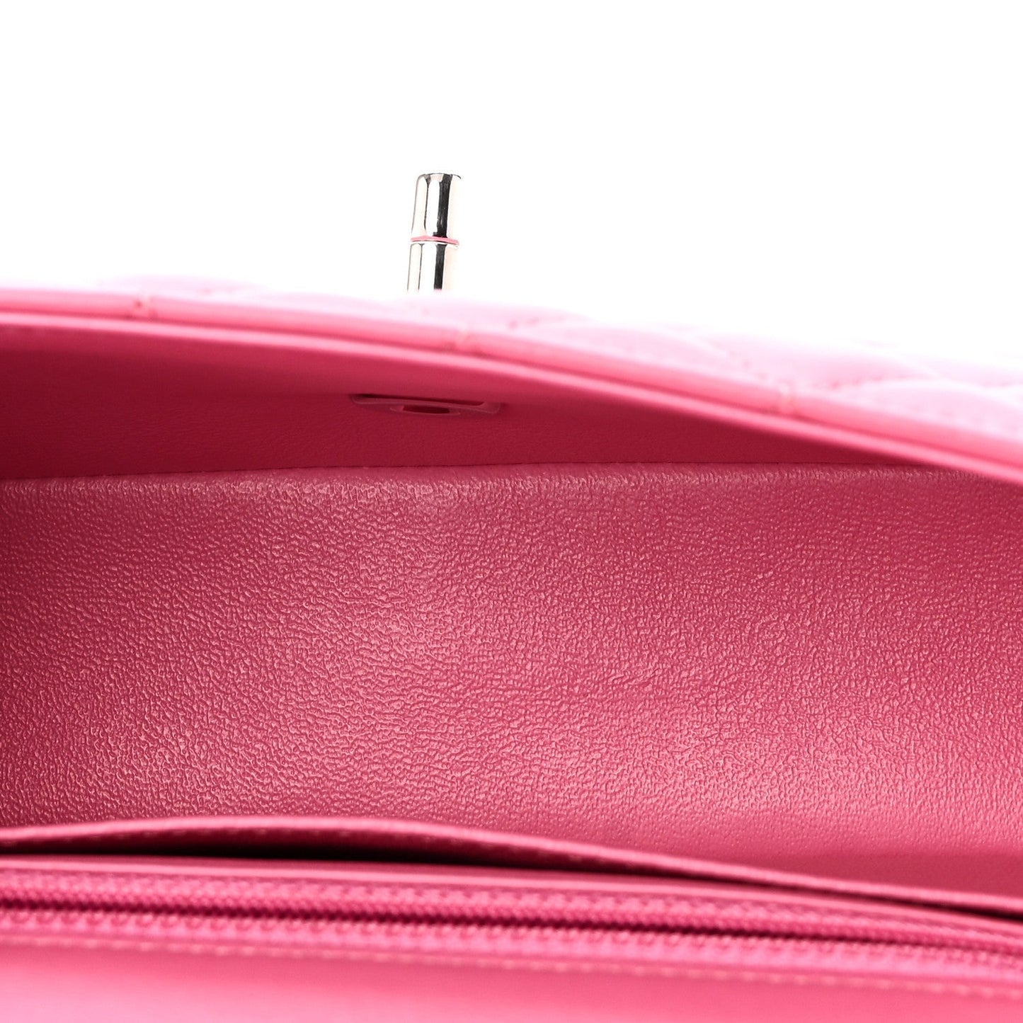 Lambskin Quilted Mini Rectangular Flap Pink