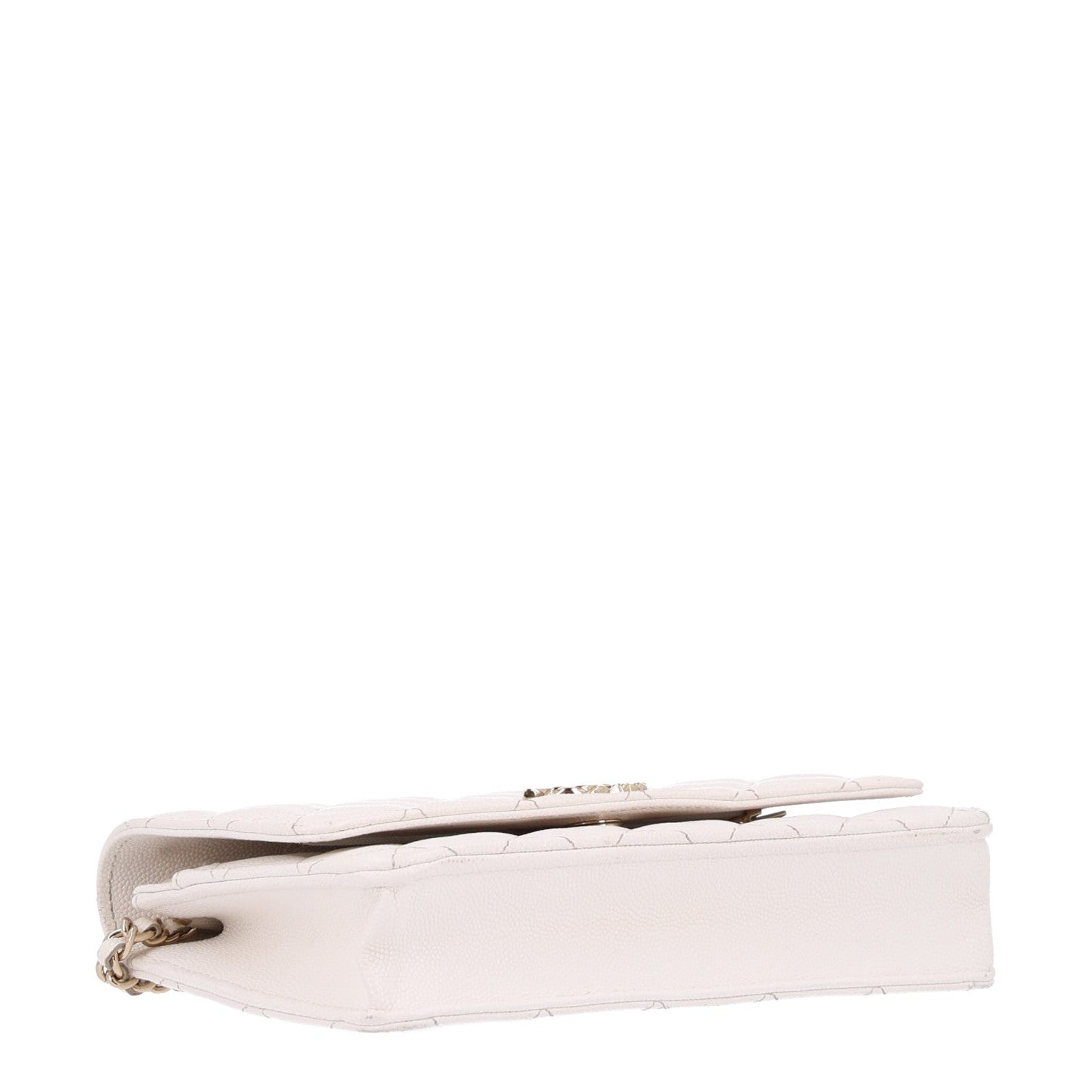 Caviar Quilted Wallet On Chain WOC White