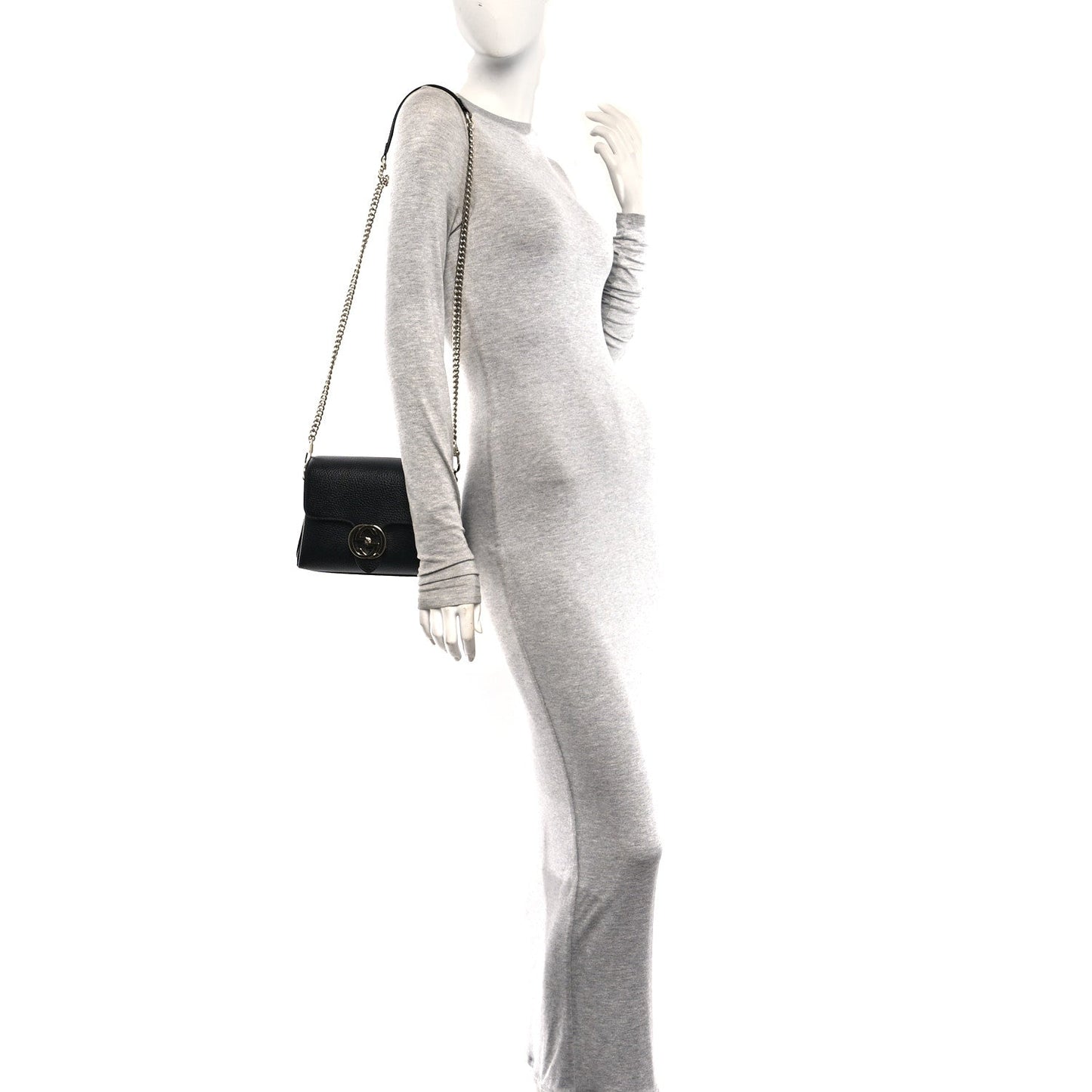 Dollar Calfskin Interlocking G Crossbody Bag Black