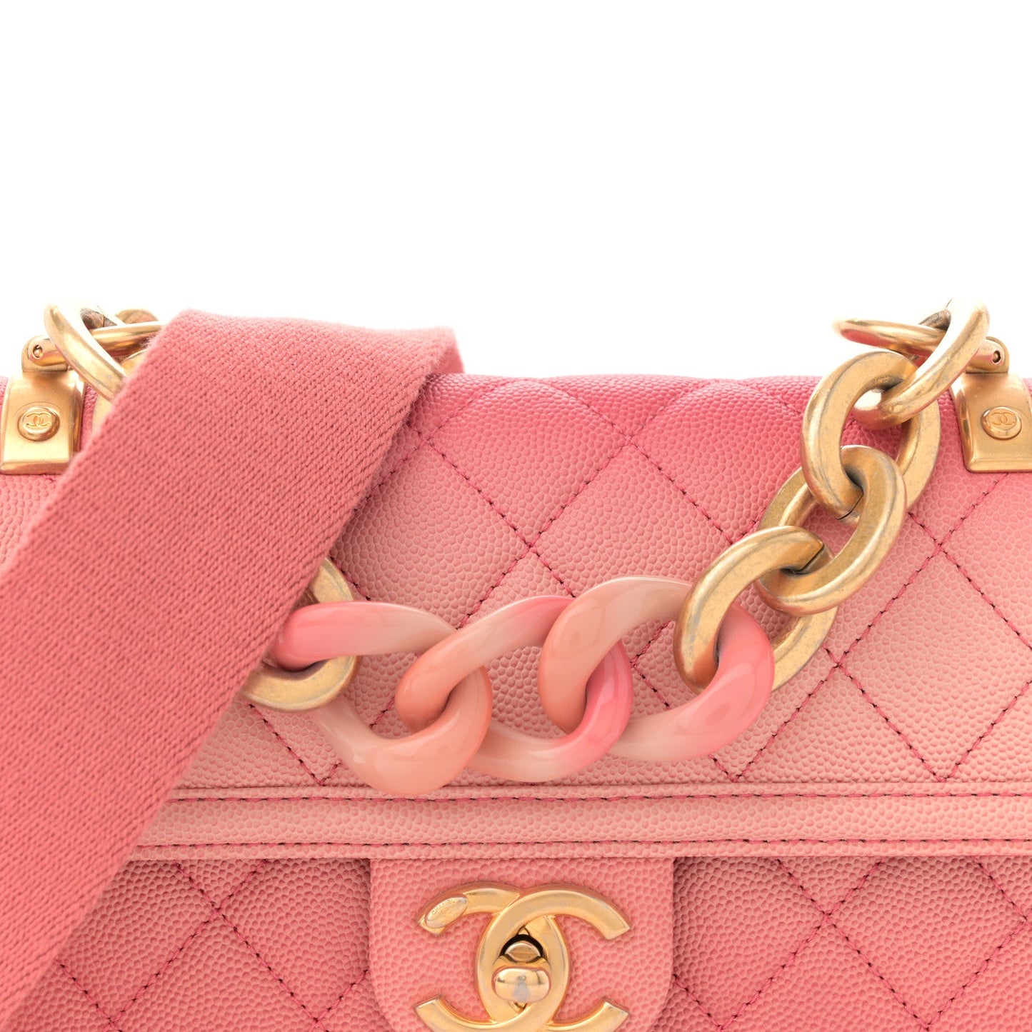 Caviar Quilted Small Sunset On The Sea Flap Coral