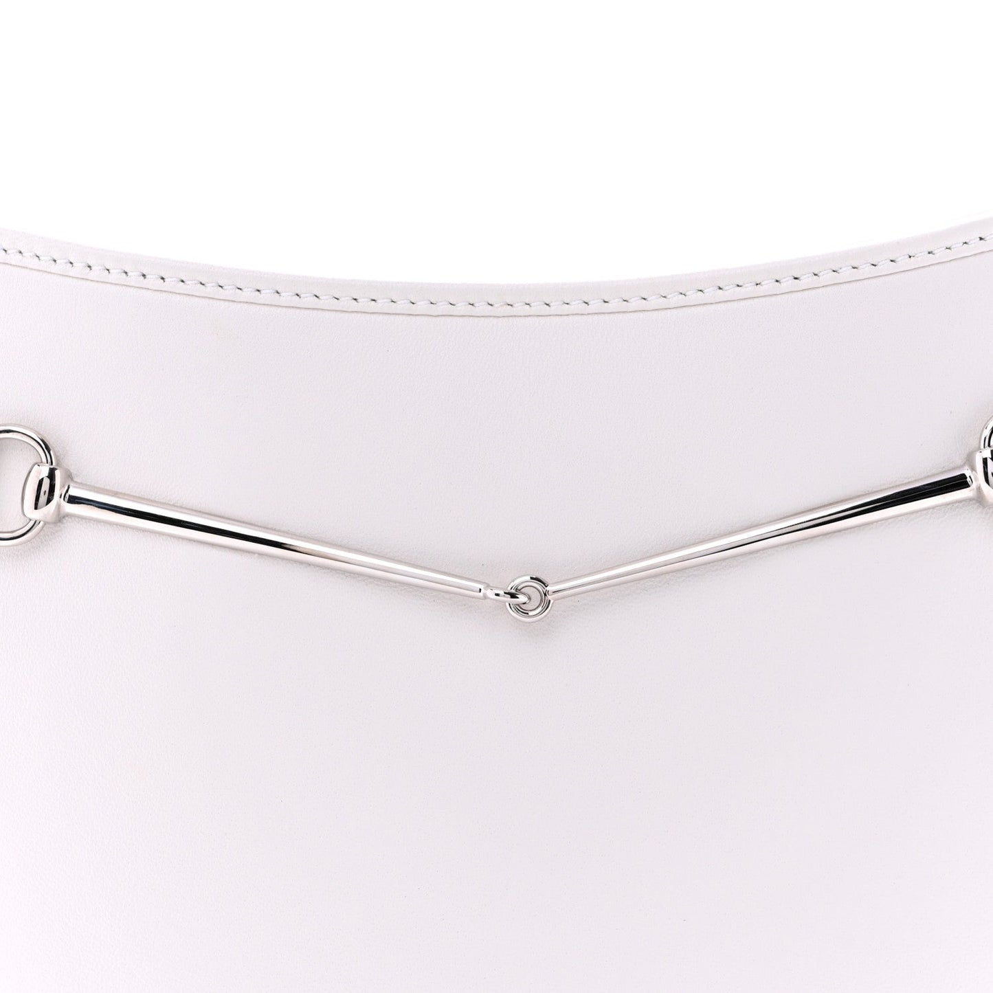 Calfskin Horsebit Slim Shoulder Bag White