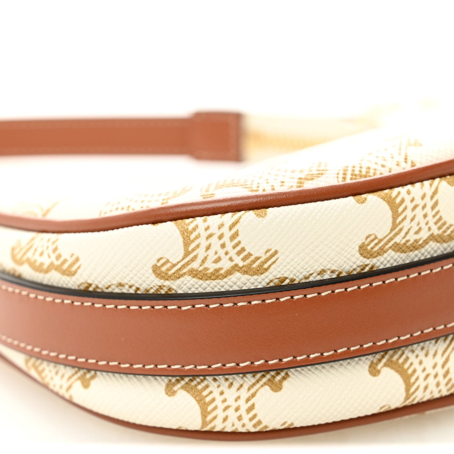 Canvas Calfskin Mini Ava Triomphe Shoulder Bag White
