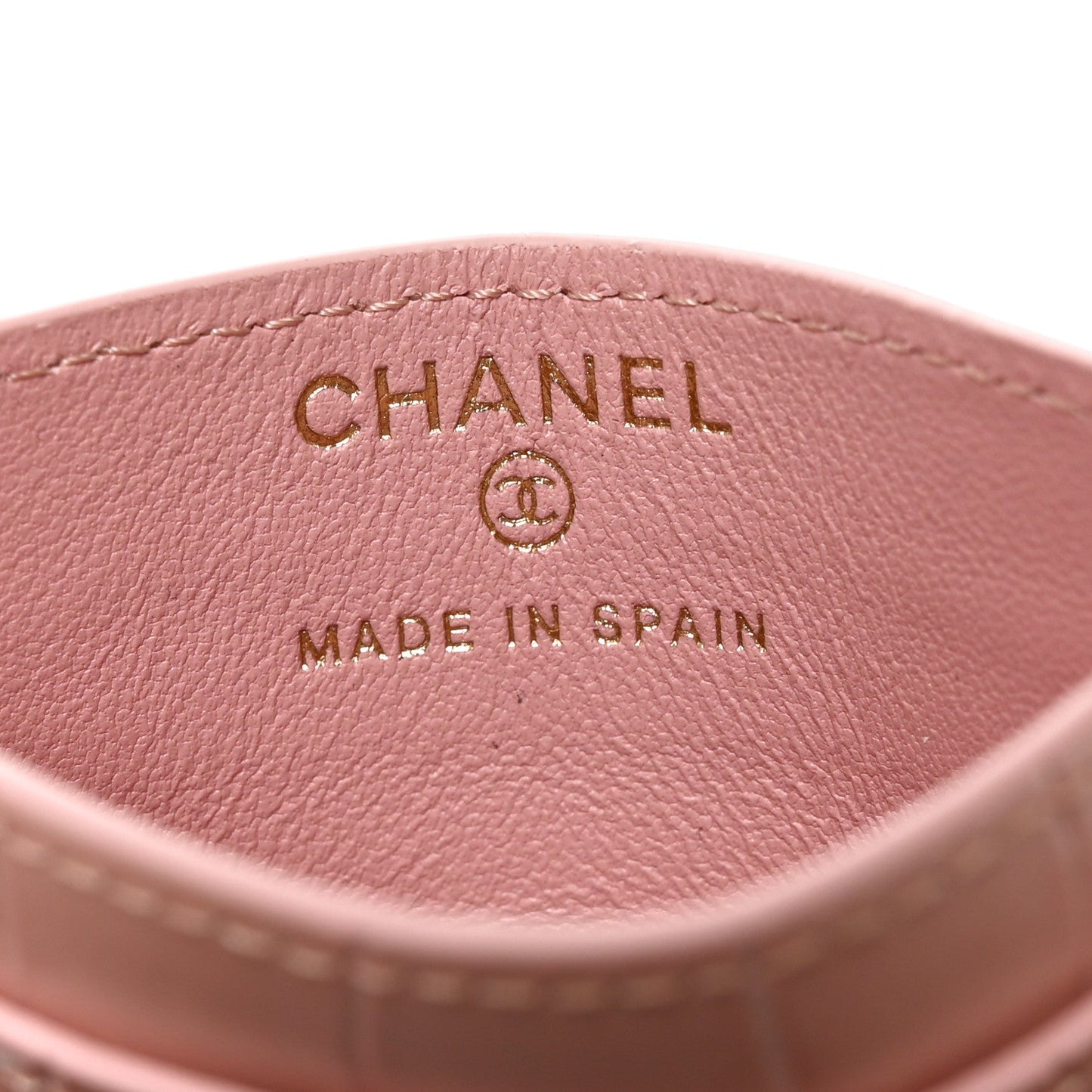 Calfskin Crocodile Embossed Crococo Card Holder Light Pink