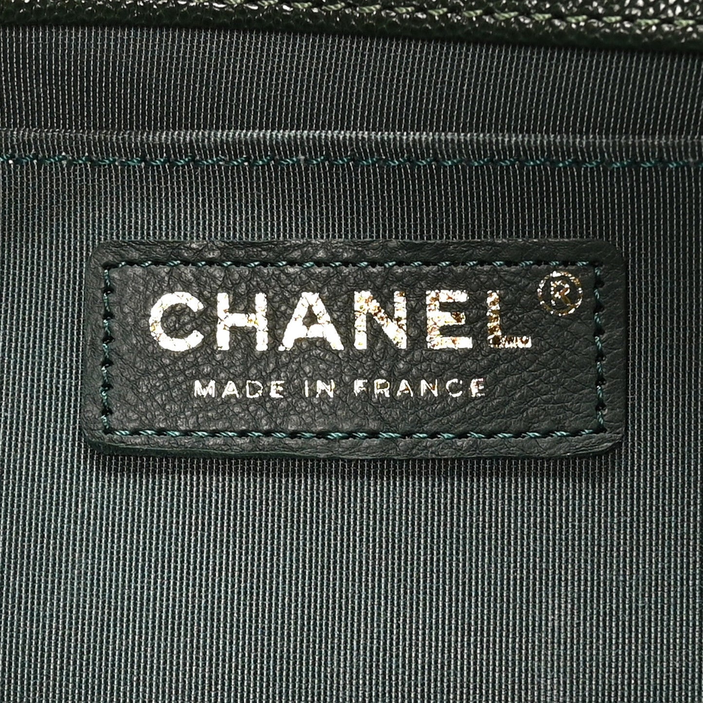 Caviar Chevron Quilted Medium Boy Flap Dark Green