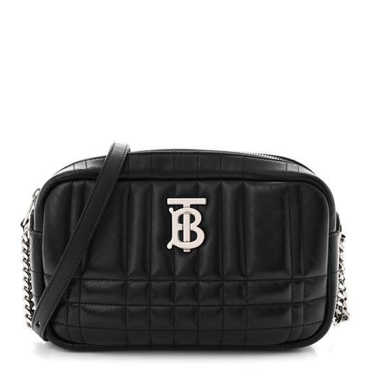 Calfskin Quilted Small Lola Camera Bag Black